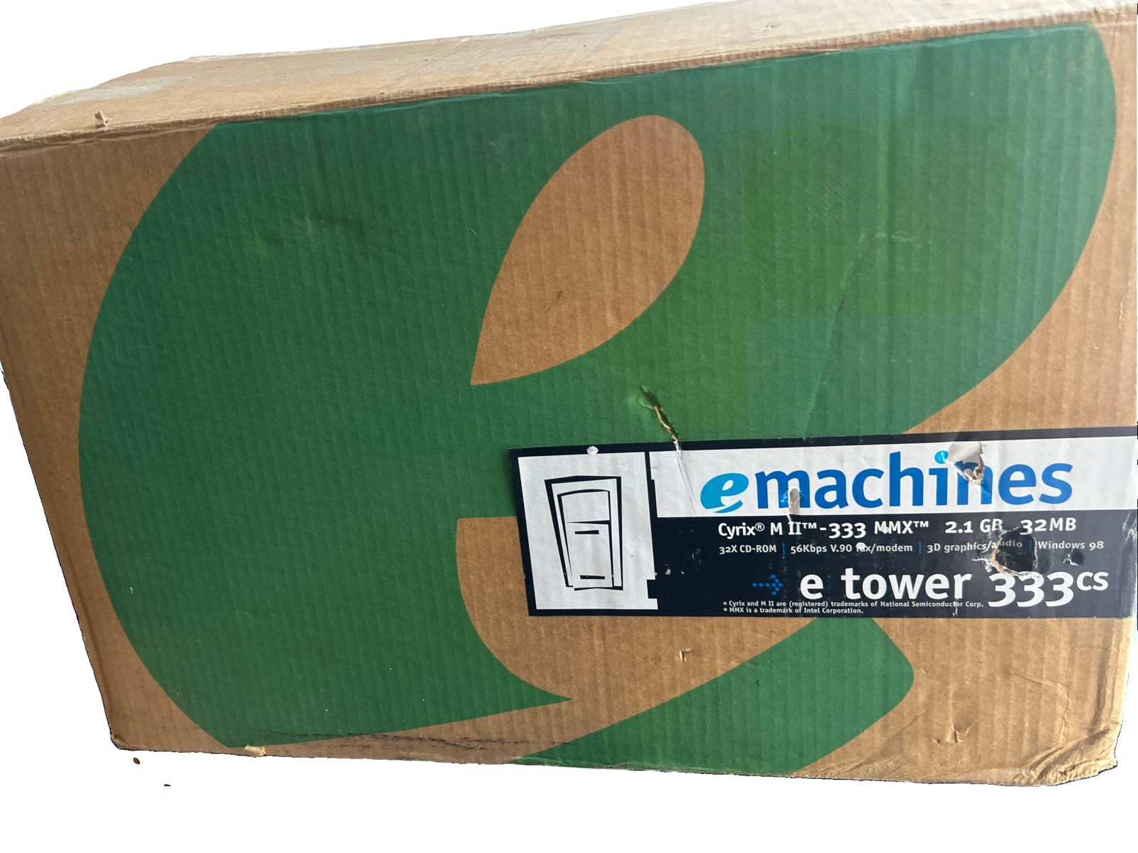 Vintage eMachines eTower 333cs Desktop PC – Complete in Original Box