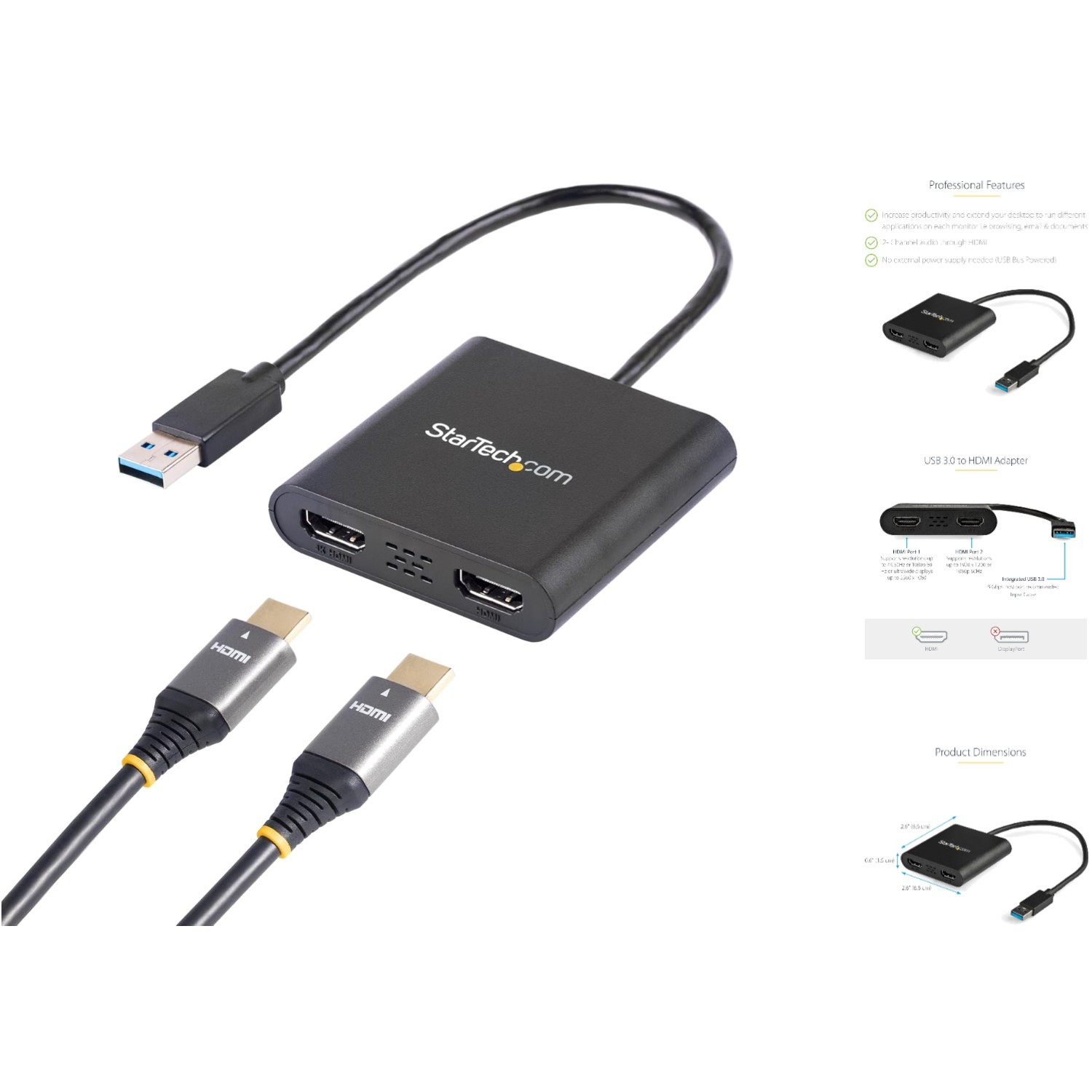 Maximize Productivity with StarTech Dual HDMI Adapter - 4K & 1080p Support