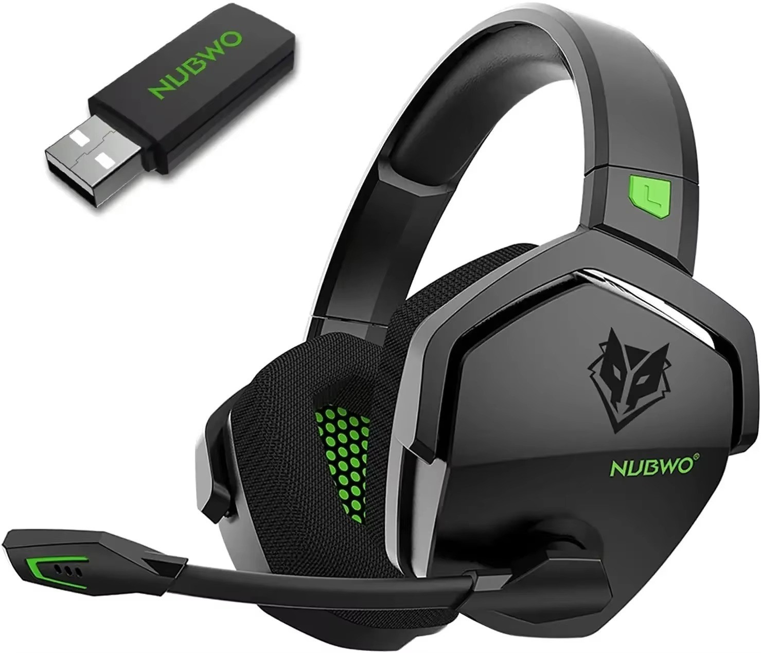NUBWO G06 Dual Wireless Gaming Headset with Mic, 2.4GHz & Bluetooth 5.3