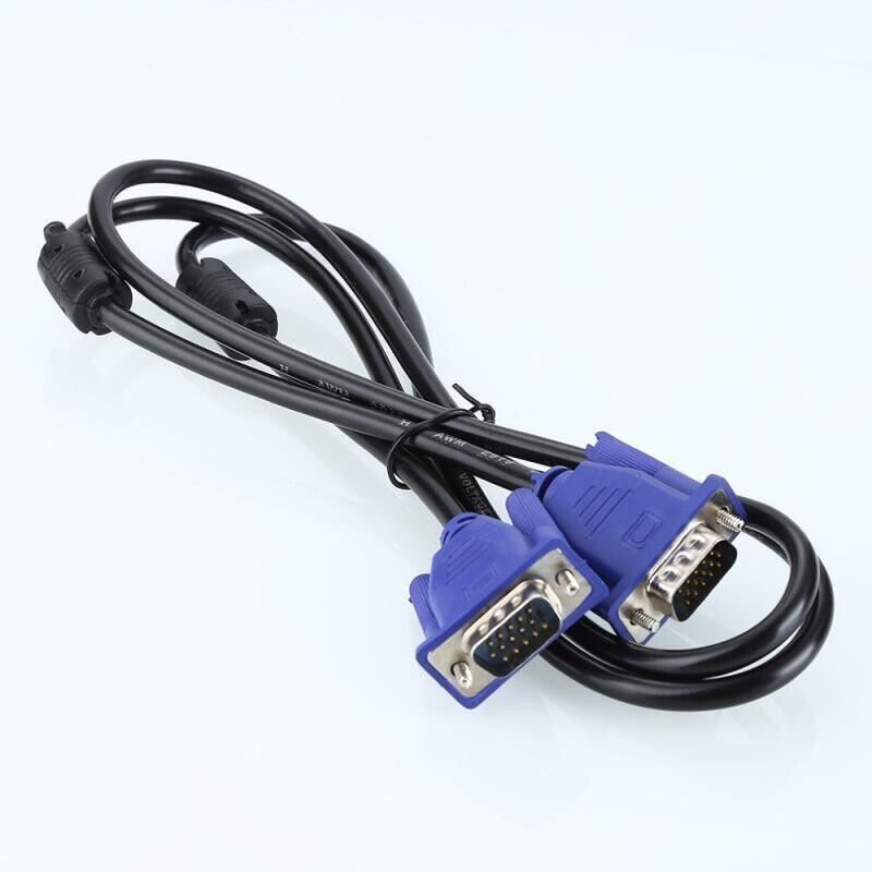 VGA Extension Cable 5Ft 1.5M For PC TV Monitor Projector Male to Male 15-pin