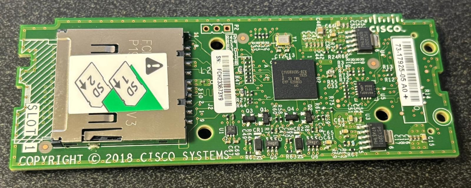 Cisco 73-17925-05  M5 Dual SD Card Reader (2x) 64gb SD C240 B200 M5 UCS-MSTOR-SD