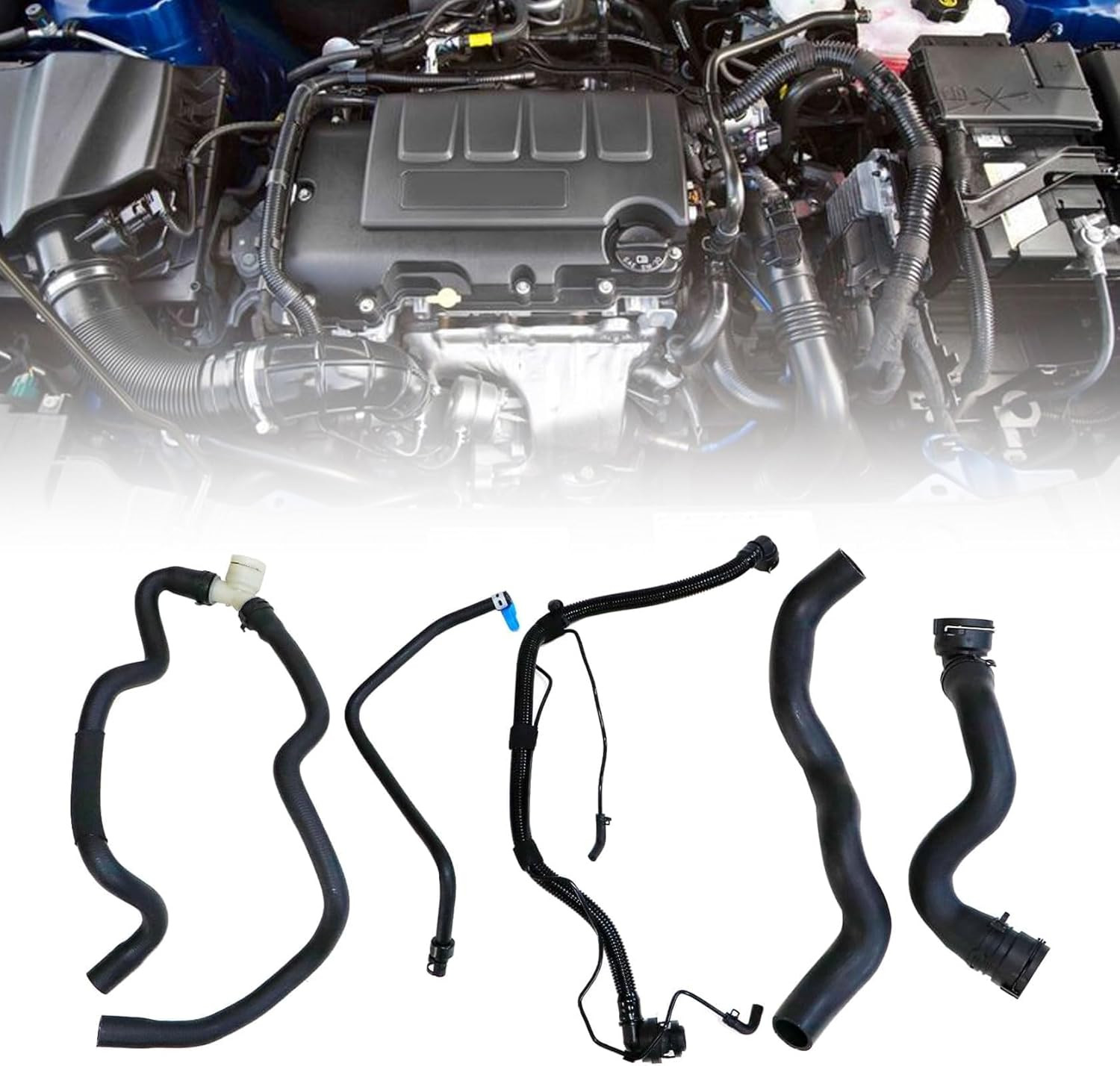 Engine Radiator Coolant Hose & Heater Hose &Pipe 5PCS Compatible with Chevy Cruz