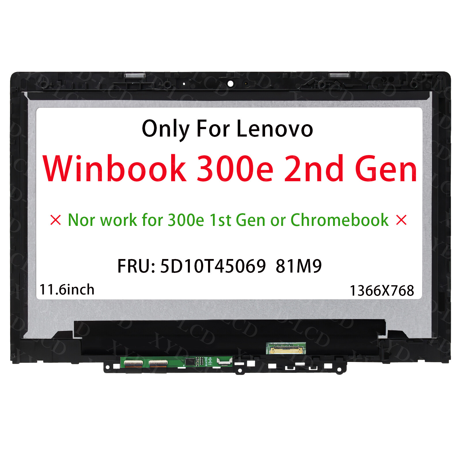 For Lenovo Winbook 300e 2nd Gen LCDTouch Screen W/ Bezel 11.6 HD 5D10T45069 New