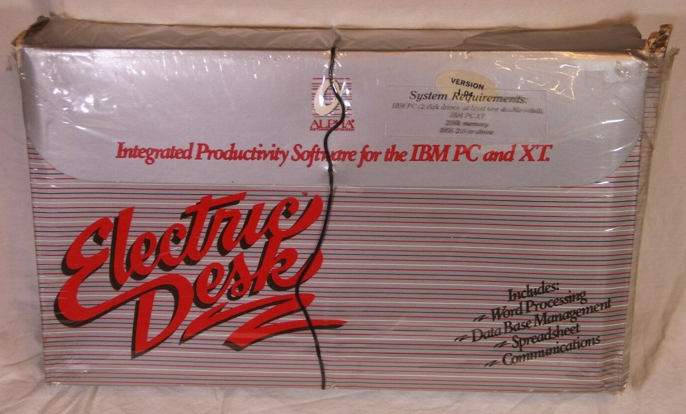 Vintage Electric Desk v1.04 by Alpha Software for IBM PC - Sealed with Damage  