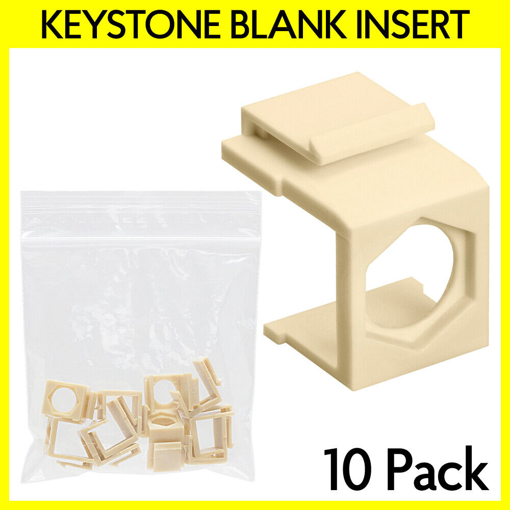 10PCS Keystone Insert with Port Hole for Keystone Wall Plate Ivory F BNC RCA