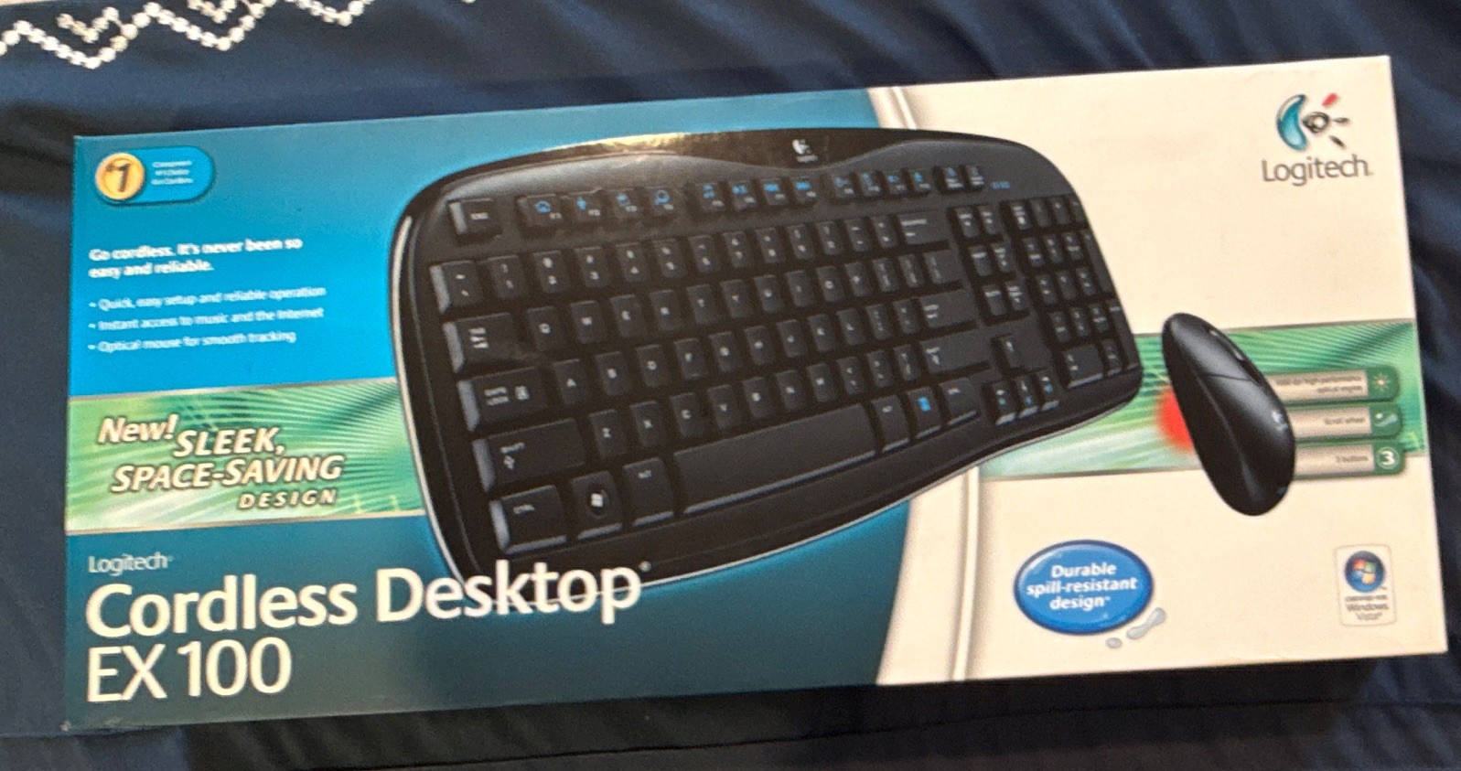 Logitech Cordless Desktop EX 100 Wireless Keyboard+Optical Mouse QWERTY Black