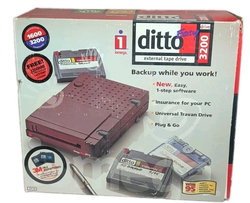 IOMEGA Zip 100 External Drive for PC Parallel Port Complete In Box Inserts READ