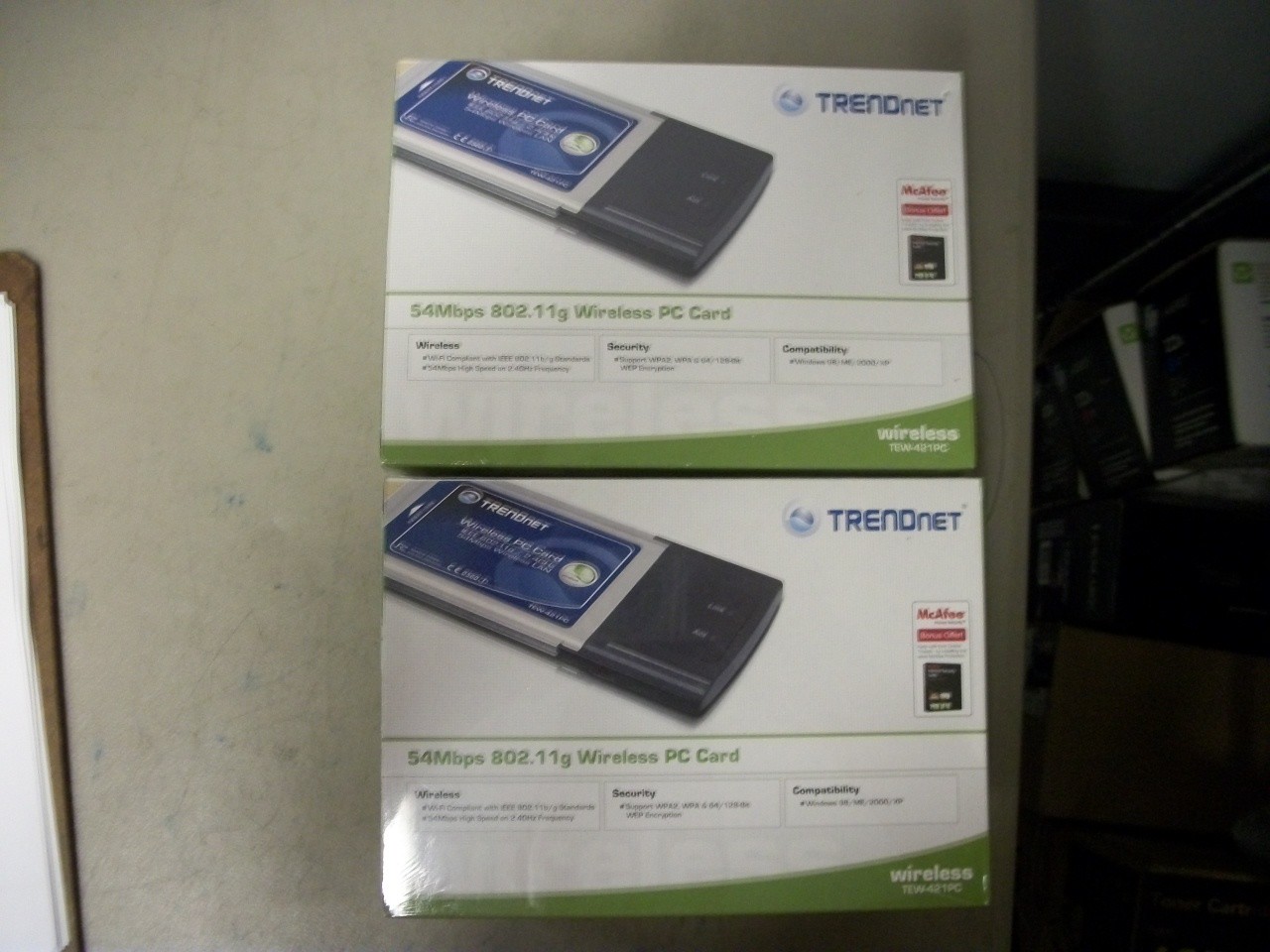 TRENDNET TEW-421PC 54MBPS 802.11G WIRELESS PC CARD  NEW SEALED QTY-8