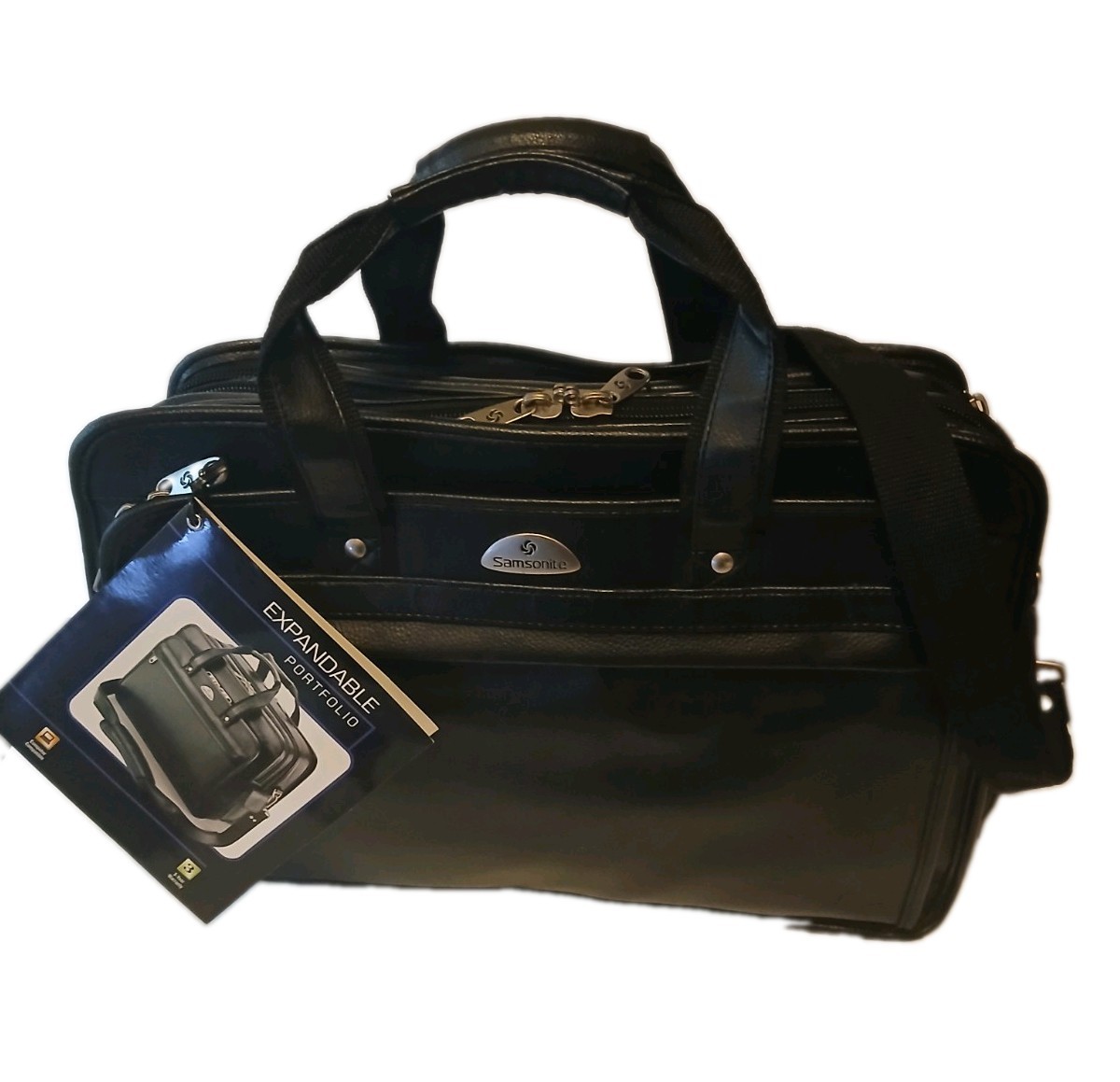 Samsonite Business Case Expandable Leather Portfolio 17" x 12" x 6.5-8" NEW