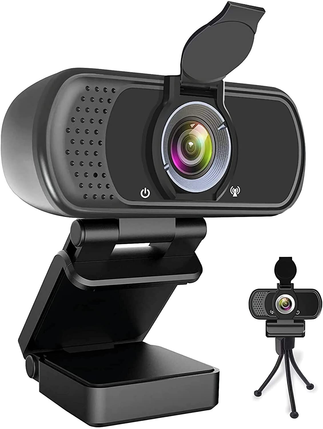 Webcam HD 1080P,Webcam with Microphone,Webcam with Privacy Shutter and Tripod