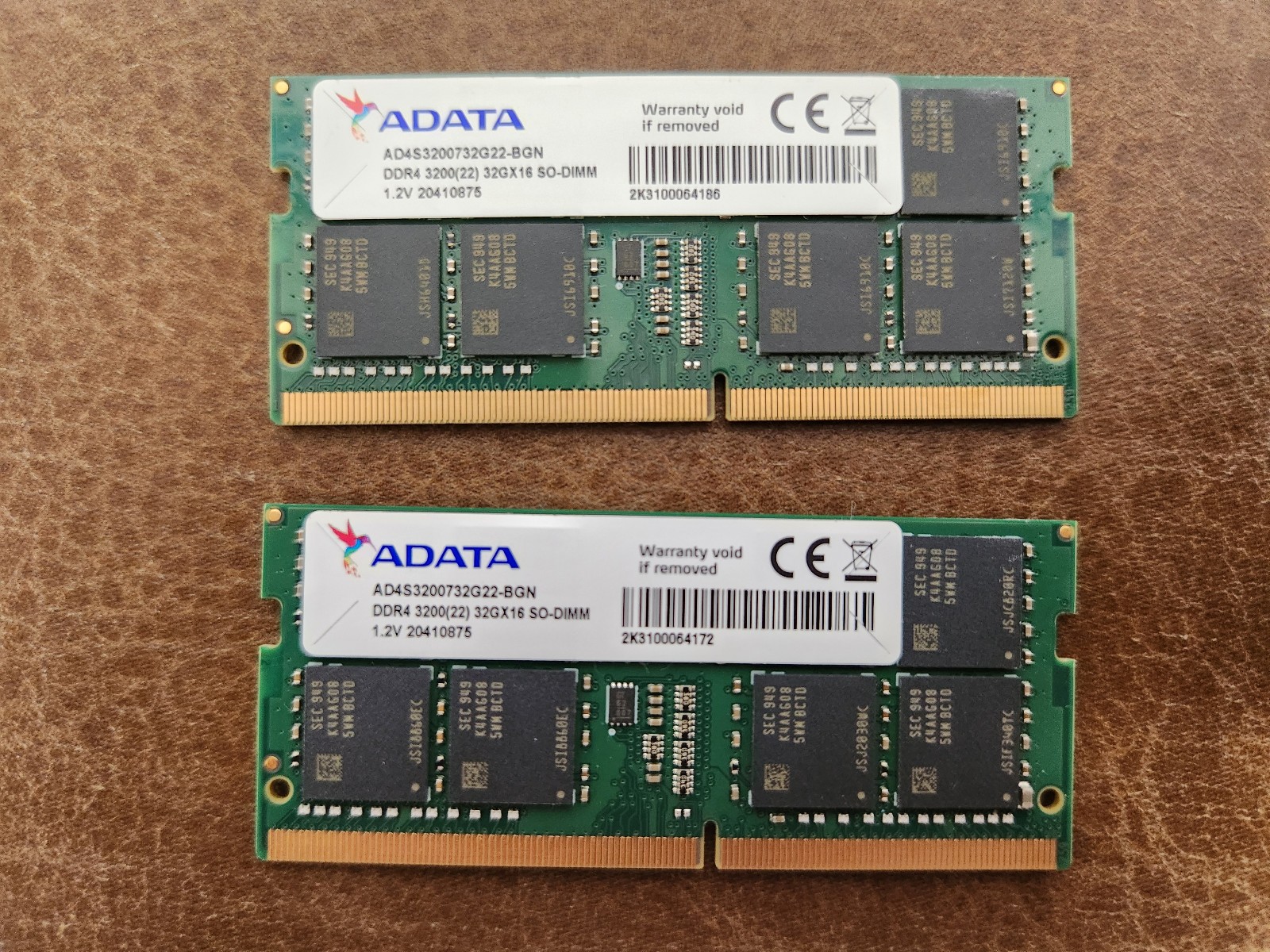 AData Premier 64gb (2 x 32gb) DDR4-3200 SODIMM RAM CAS Latency 22 Used
