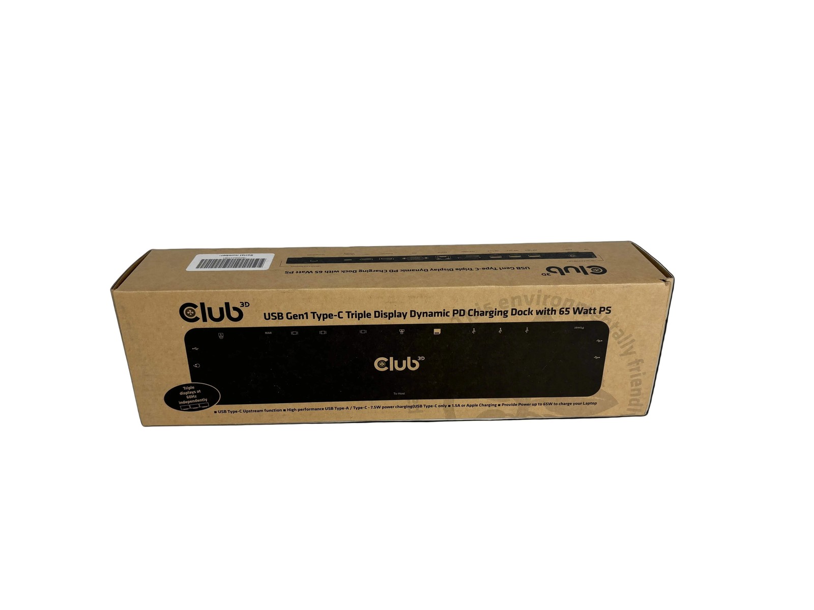 Club 3D USB Gen1 Type-C Triple Display Dynamic Dock NEW No Power Adapter