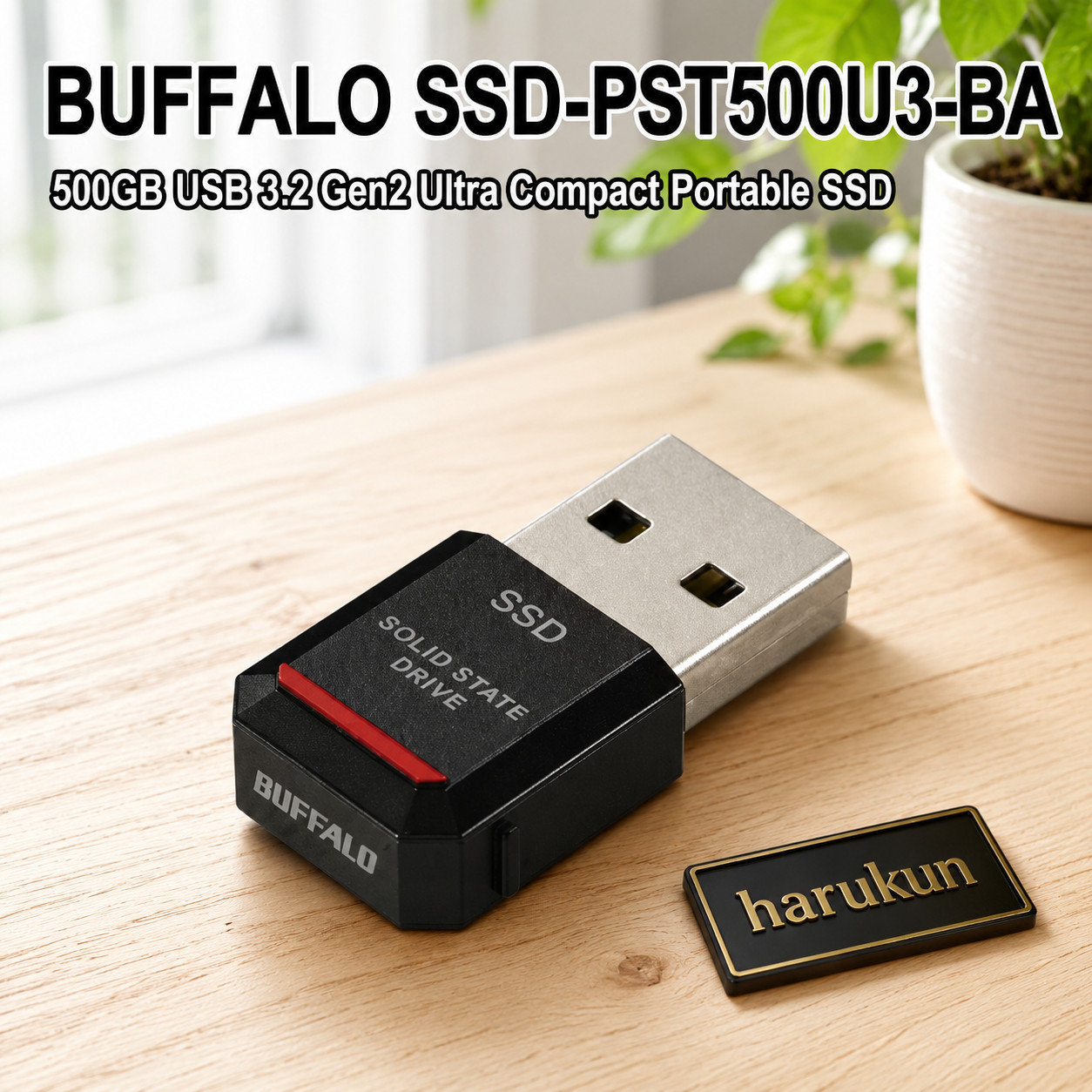 BUFFALO SSD-PST500U3-BA 500GB USB 3.2 Gen2 Ultra Compact Portable SSD