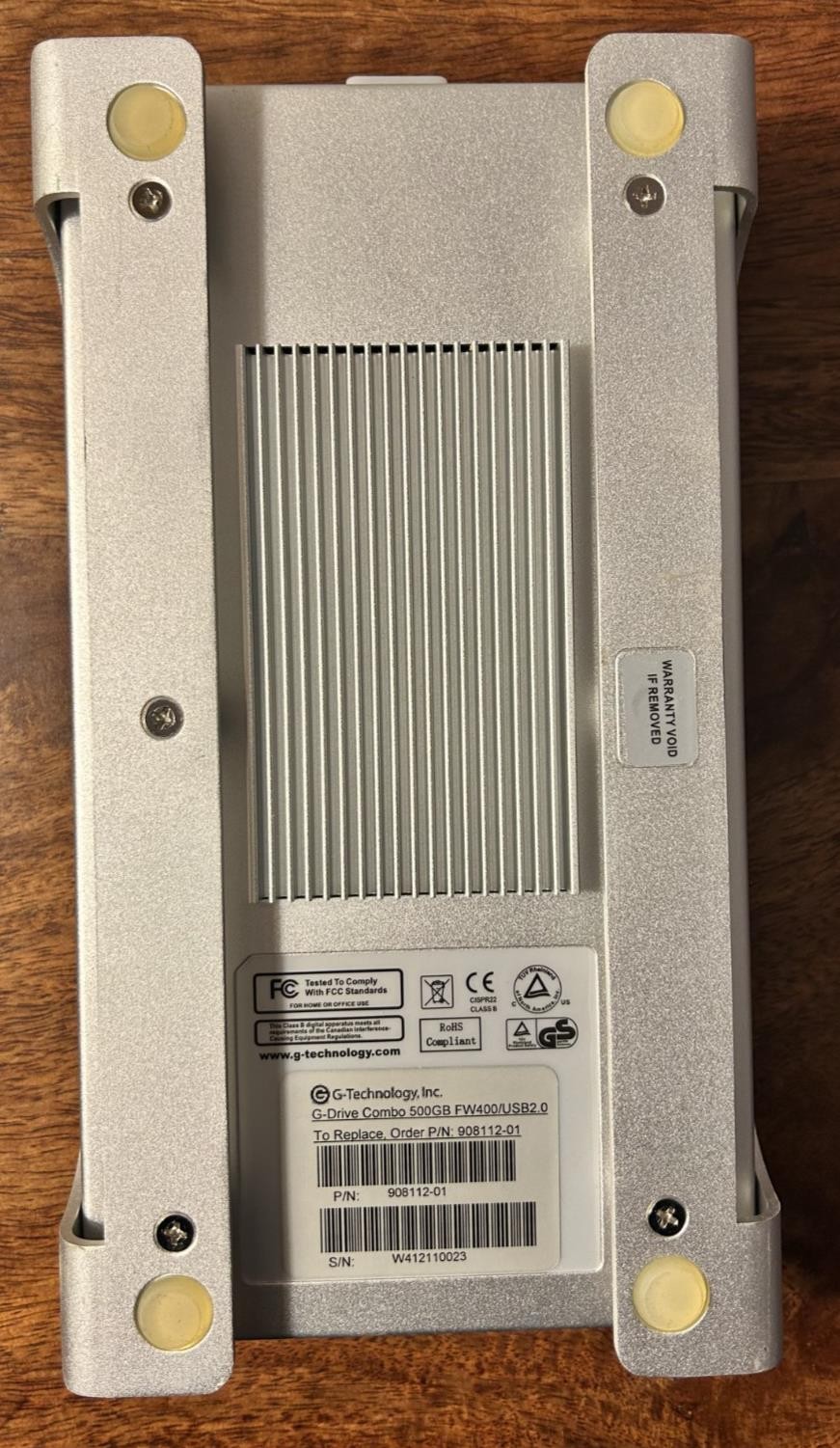 G-Technology G-Drive 908112-01 Combo External Hard Drive (500GB) Silver USB 2.0