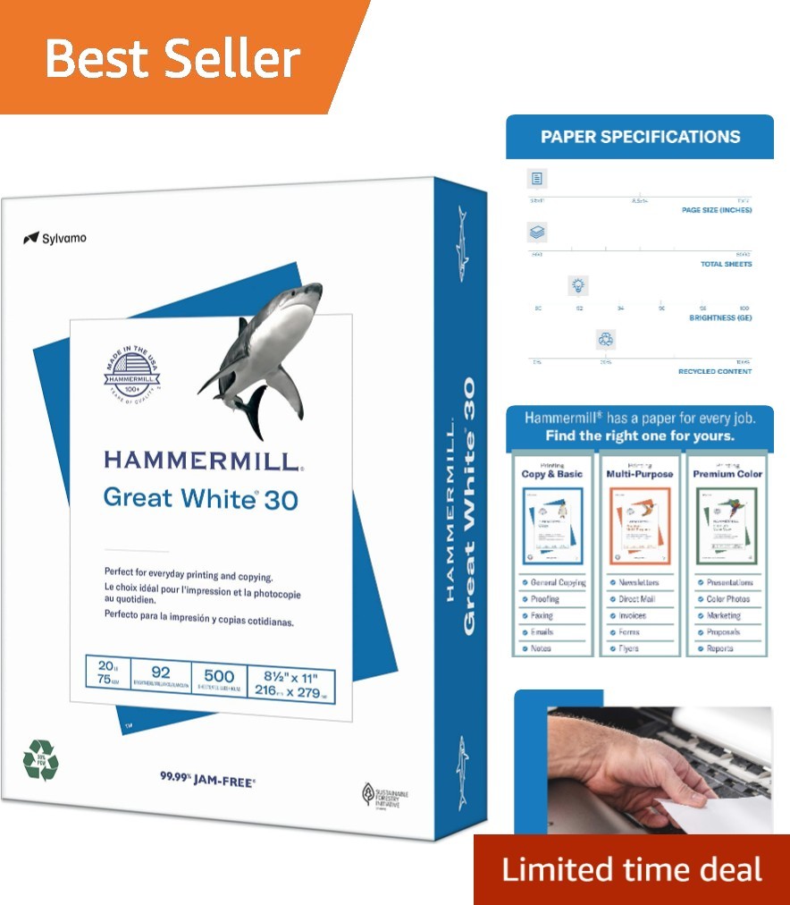 Versatile 8.5 x 11 Recycled Copy Paper - 500 Sheets with Guaranteed Performance