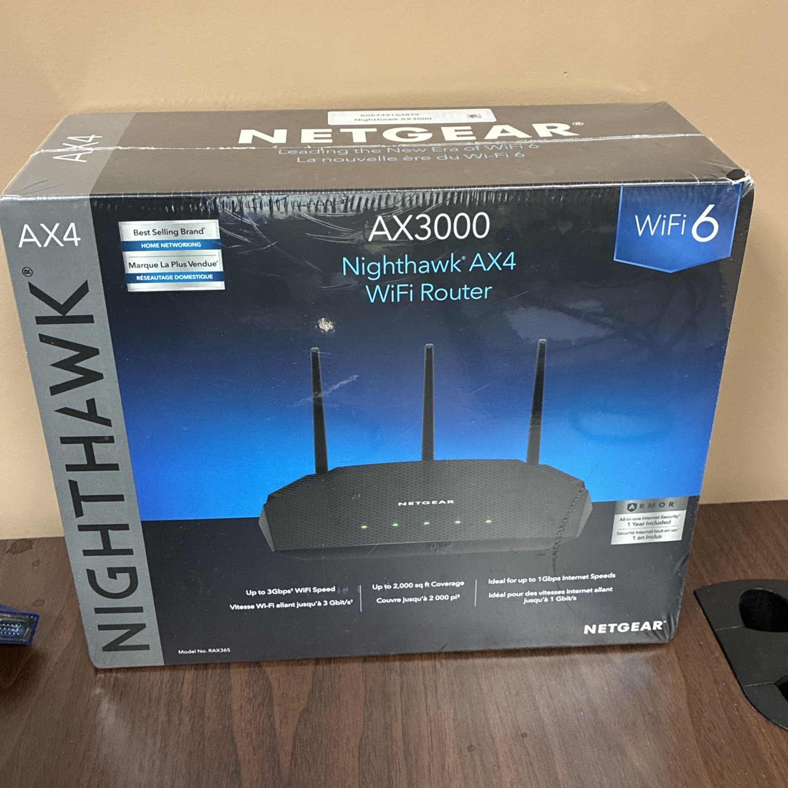 NETGEAR Nighthawk AX4 AX3000 WiFi 6 Dual-Band Router, 4 LAN RAX40-100NAS