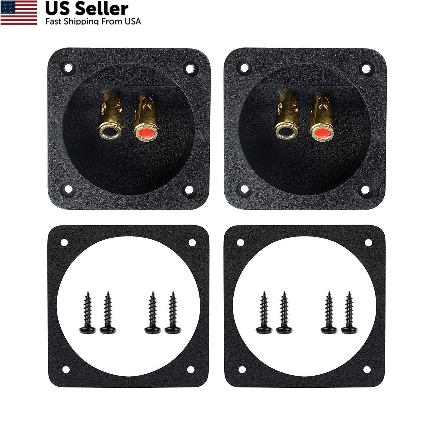 YTYKINOY 2 Pcs 3.1” Double Binding Round Gold Plate Push Spring Loaded Jacks...