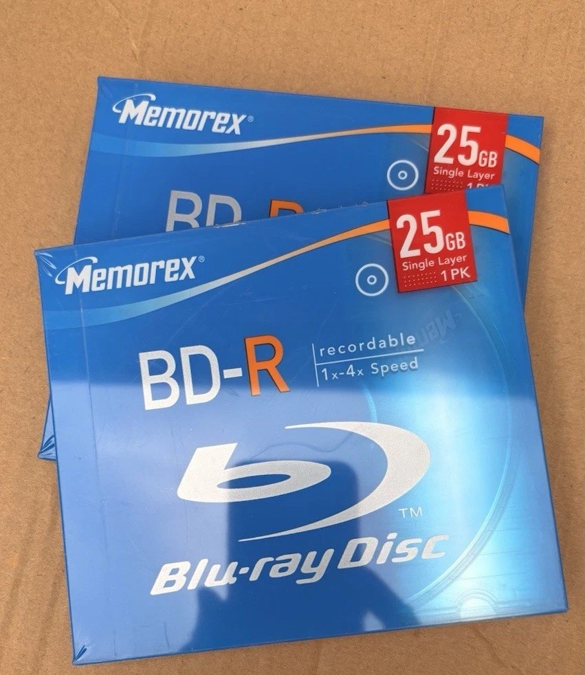 Memorex Blu-Ray BD-R Recordable 4x Speed Disc 25 GB 2 Pack