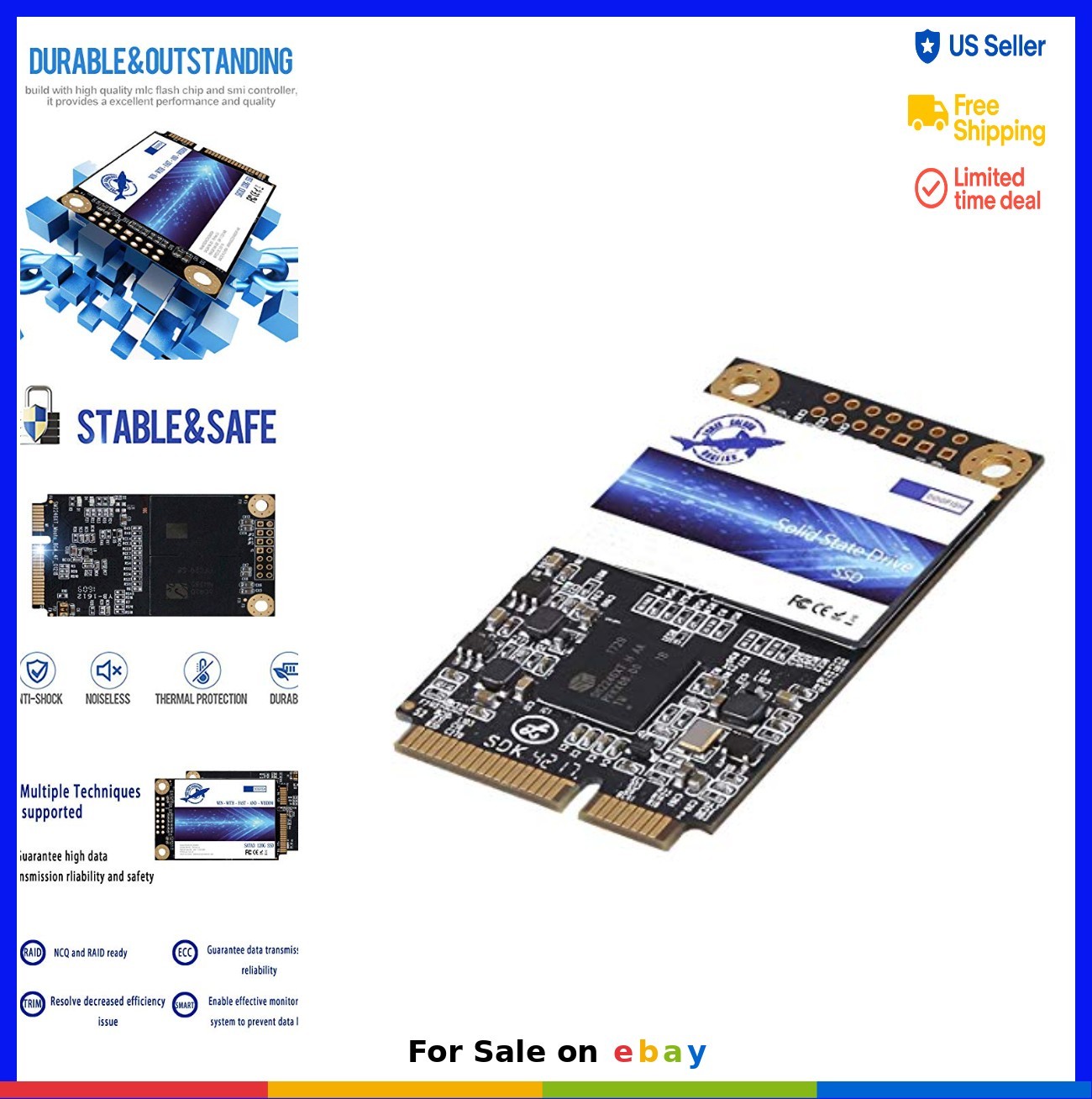 MSATA SSD 128GB Internal Solid State Drive SATA III 540MB/s Read Speed for