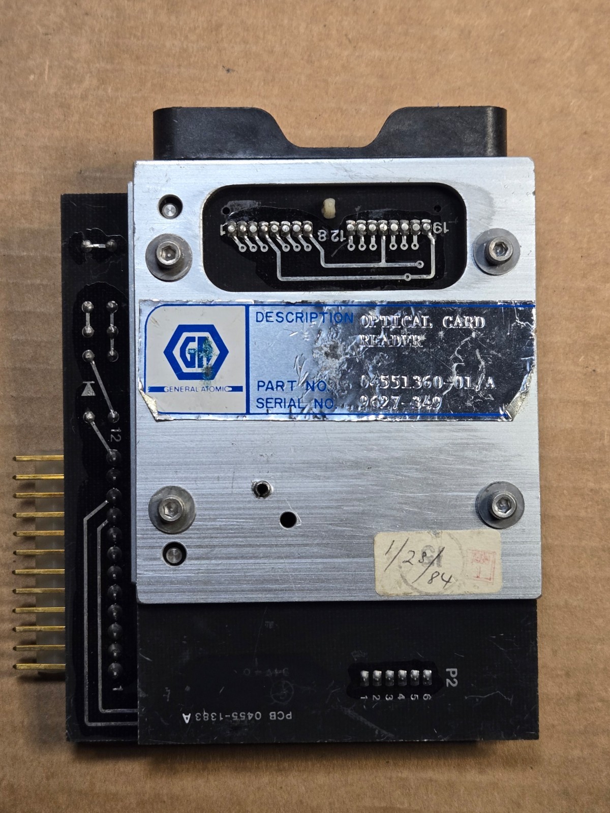 General Atomic Optical Card Reader Vintage 1984 - Untested