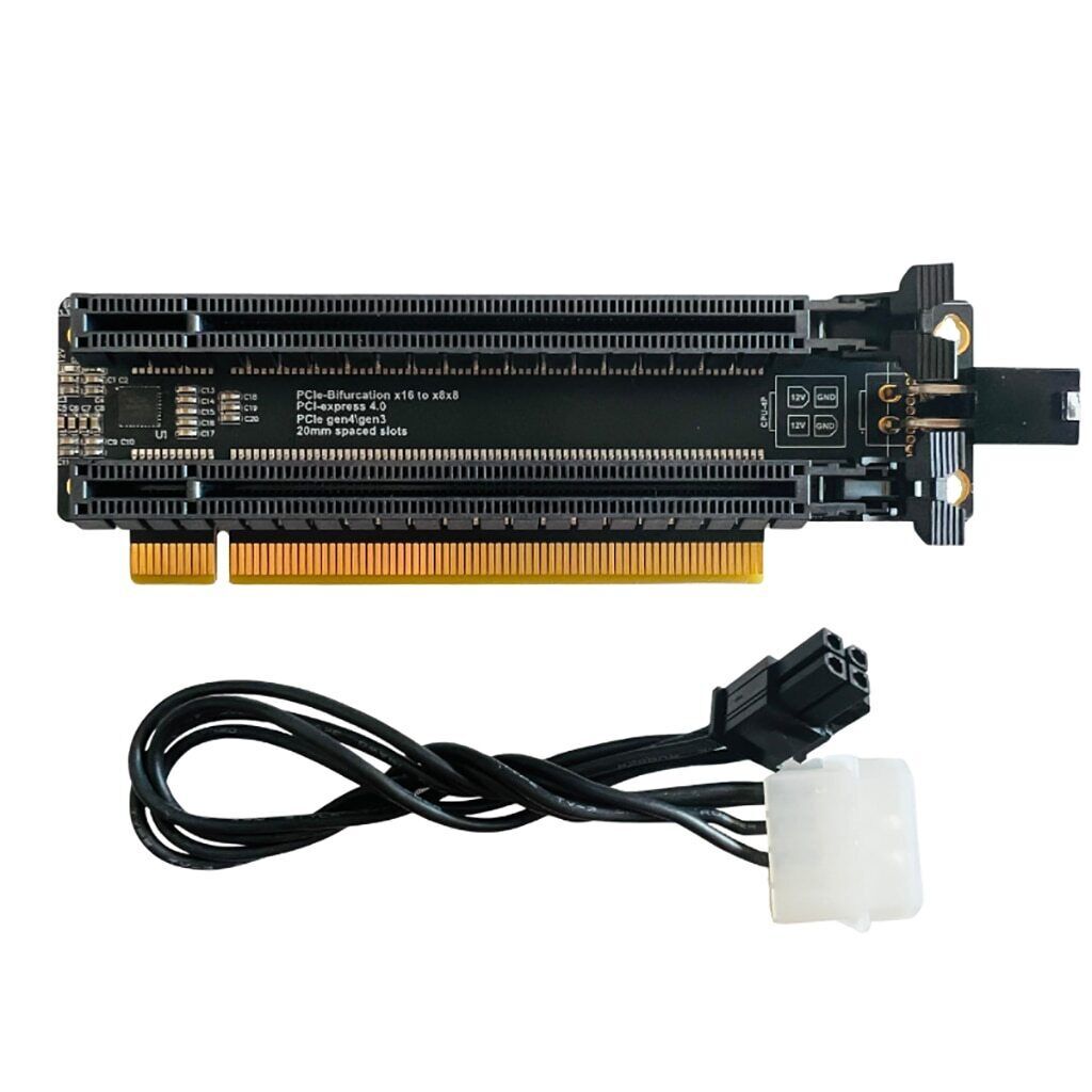 PCI-Express 4.0 x16 1 to 2 Expansion Card Gen4 Gen3 Split Card PCIe-Bifurcation