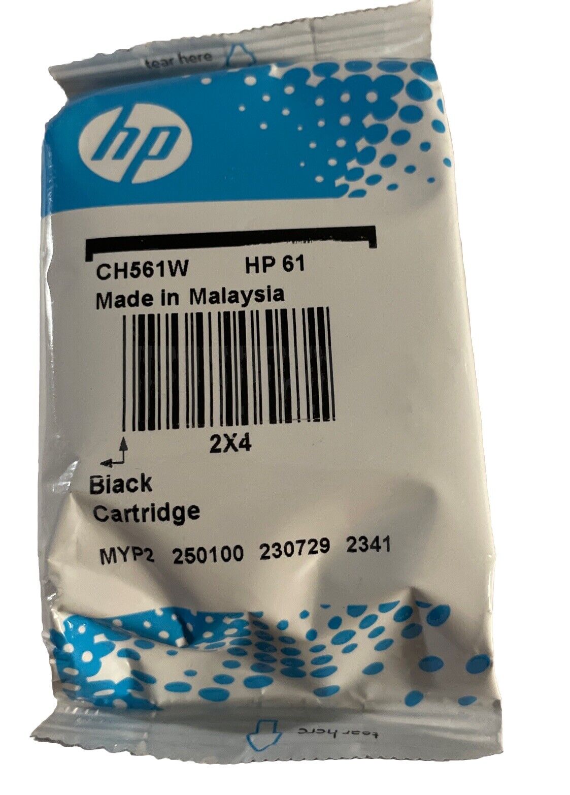 Genuine HP 61 Black Standard Single Pack Ink Cartridge CH561W No Box Sealed Foil
