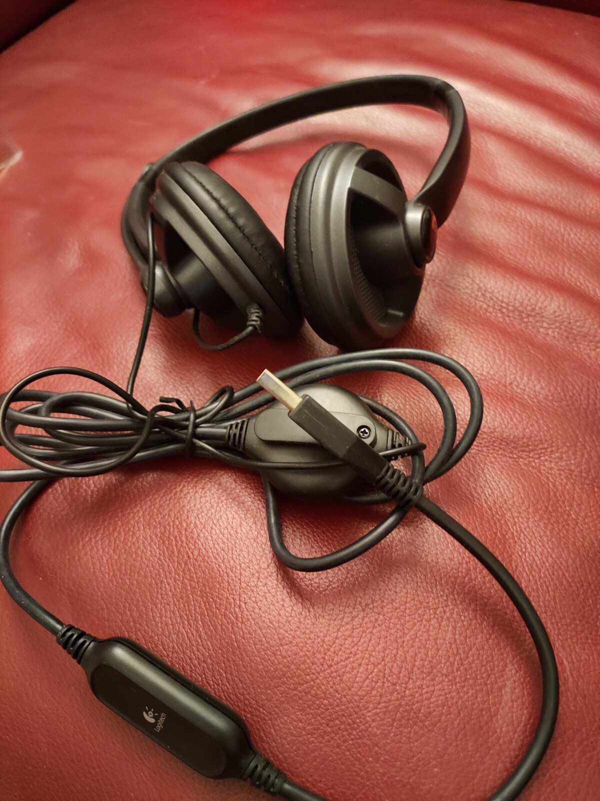 Logitech 350 Premium USB Stereo Headset Microphone PC Computer Laptop H370