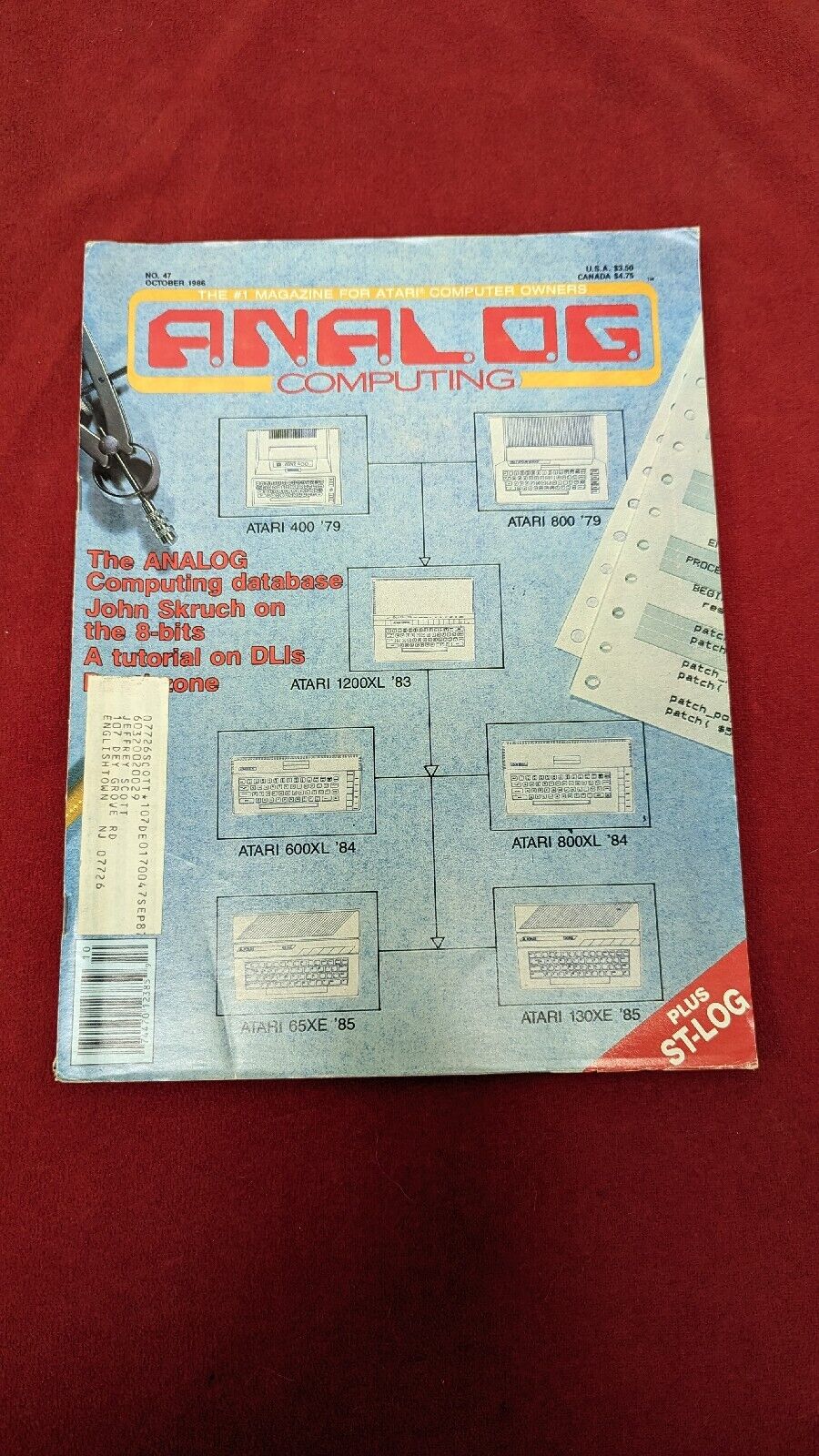 *VINTAGE* Analog Computing Magazine Atari October 1986 No. 47