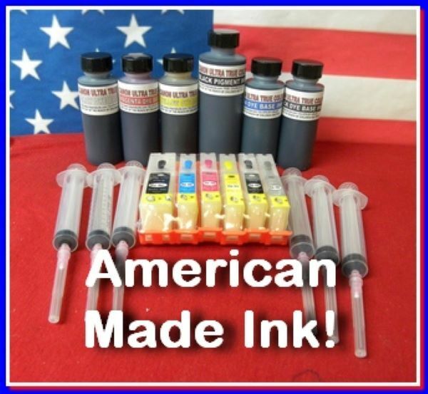 Ink Refill Kit With 6 XL Refillable Cartridges, Canon PGI 250, CLI 251 Cartridge