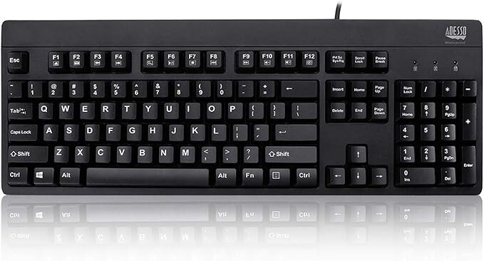 Adesso Easy touch 630Ub, Antimicrobial Waterproof Keyboard (AKB-630UB), Black