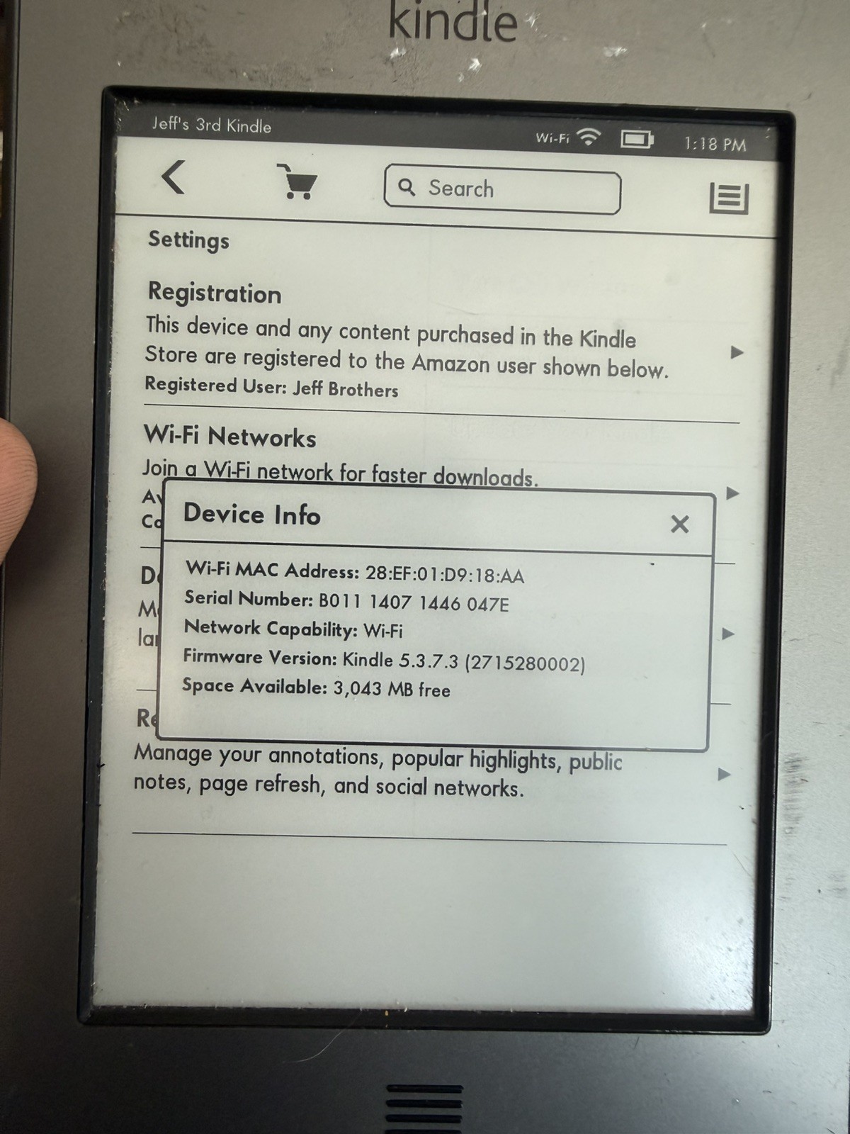 Amazon Kindle Touch 4th Generation Model D01200 Tested and Working 4GB