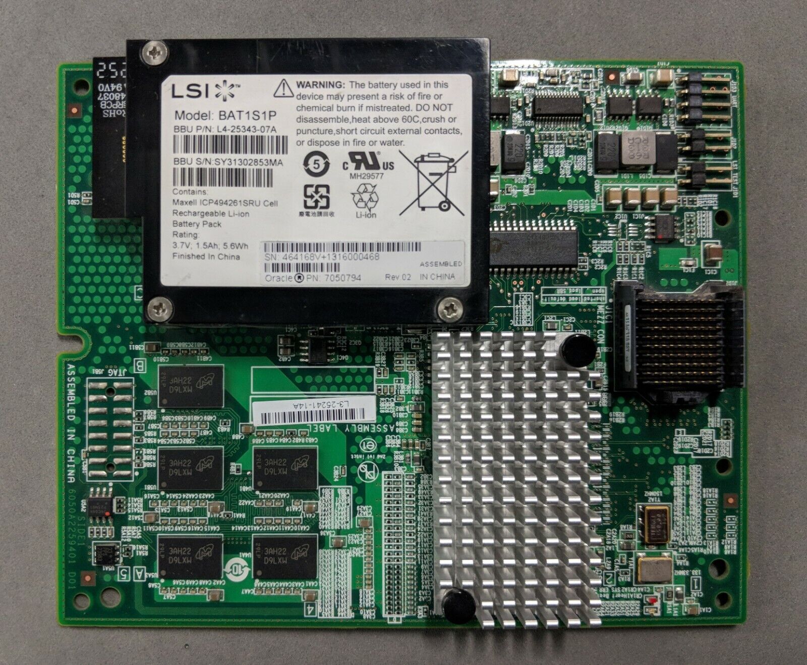 7047851: Sun/Oracle 6Gbps SAS-2 RAID card with 7050794 BBU