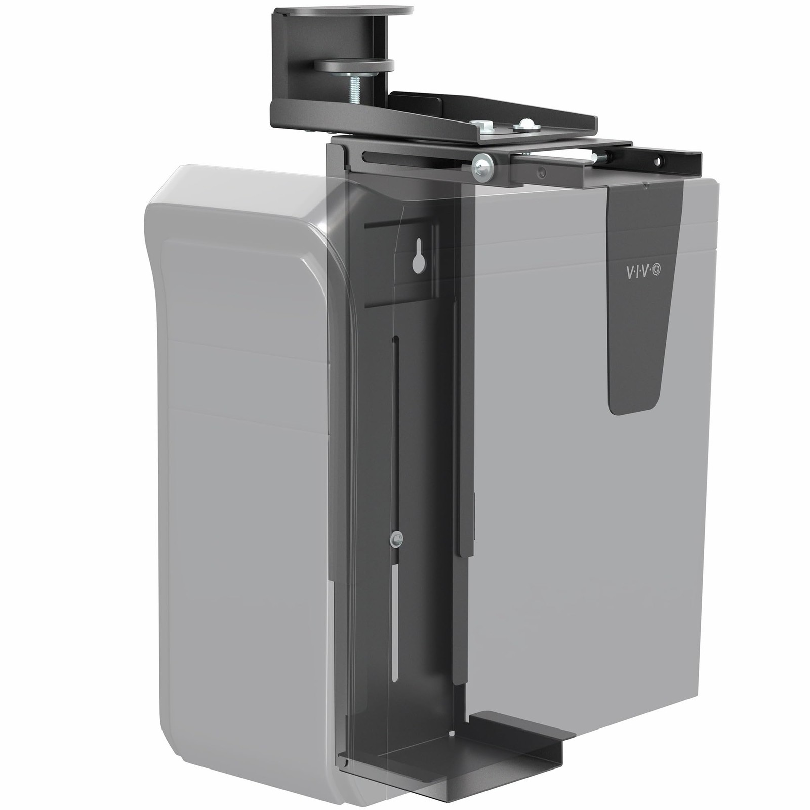 Adjustable ClampOn Desk 3.57.8 Inch Wide Office PC Mount CPU Holder