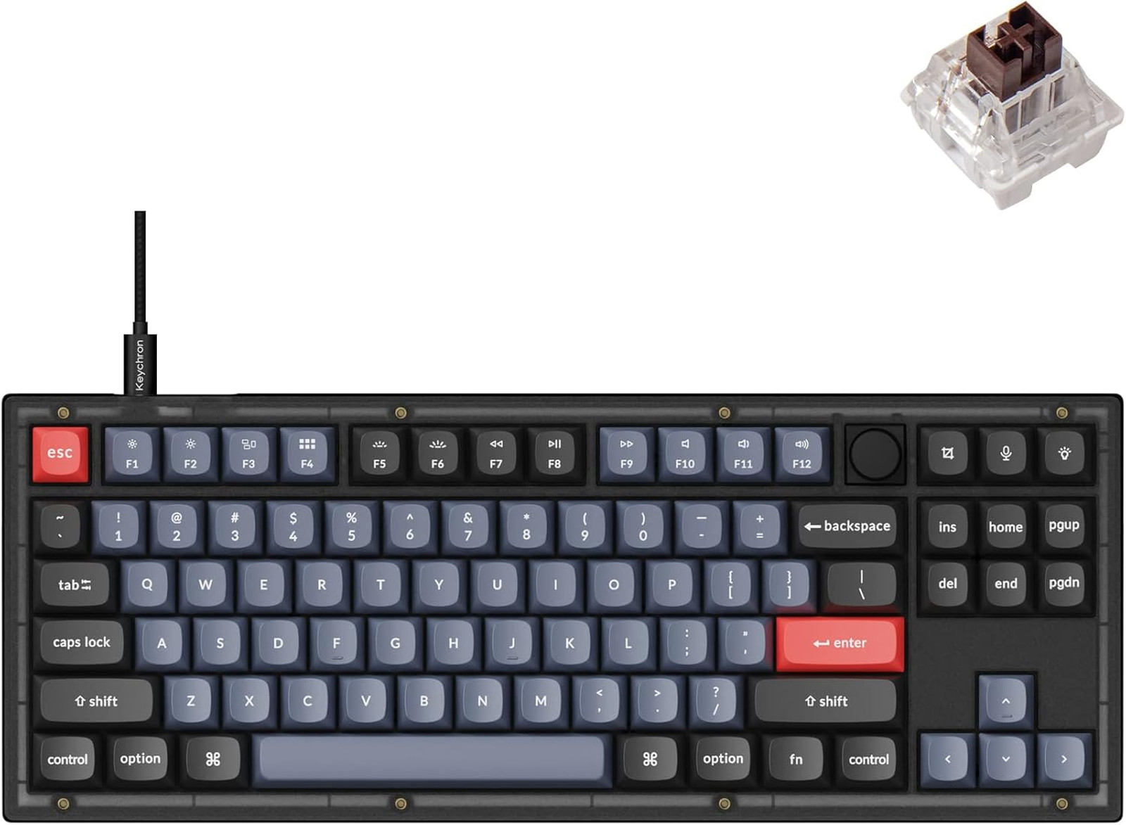 V3 Wired Custom Mechanical Keyboard Knob Version TKL Programmable Mac Windows