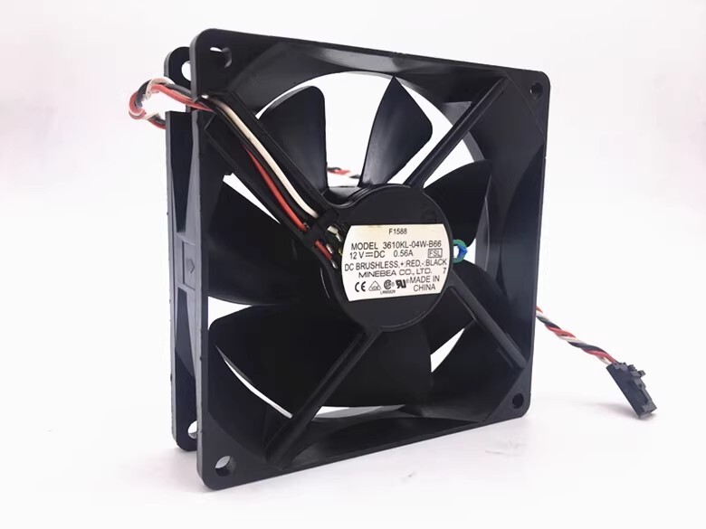 NMB 3610KL-04W-B66  DC12V 0.56A 3-Pin Temperature Control Cooling Fan