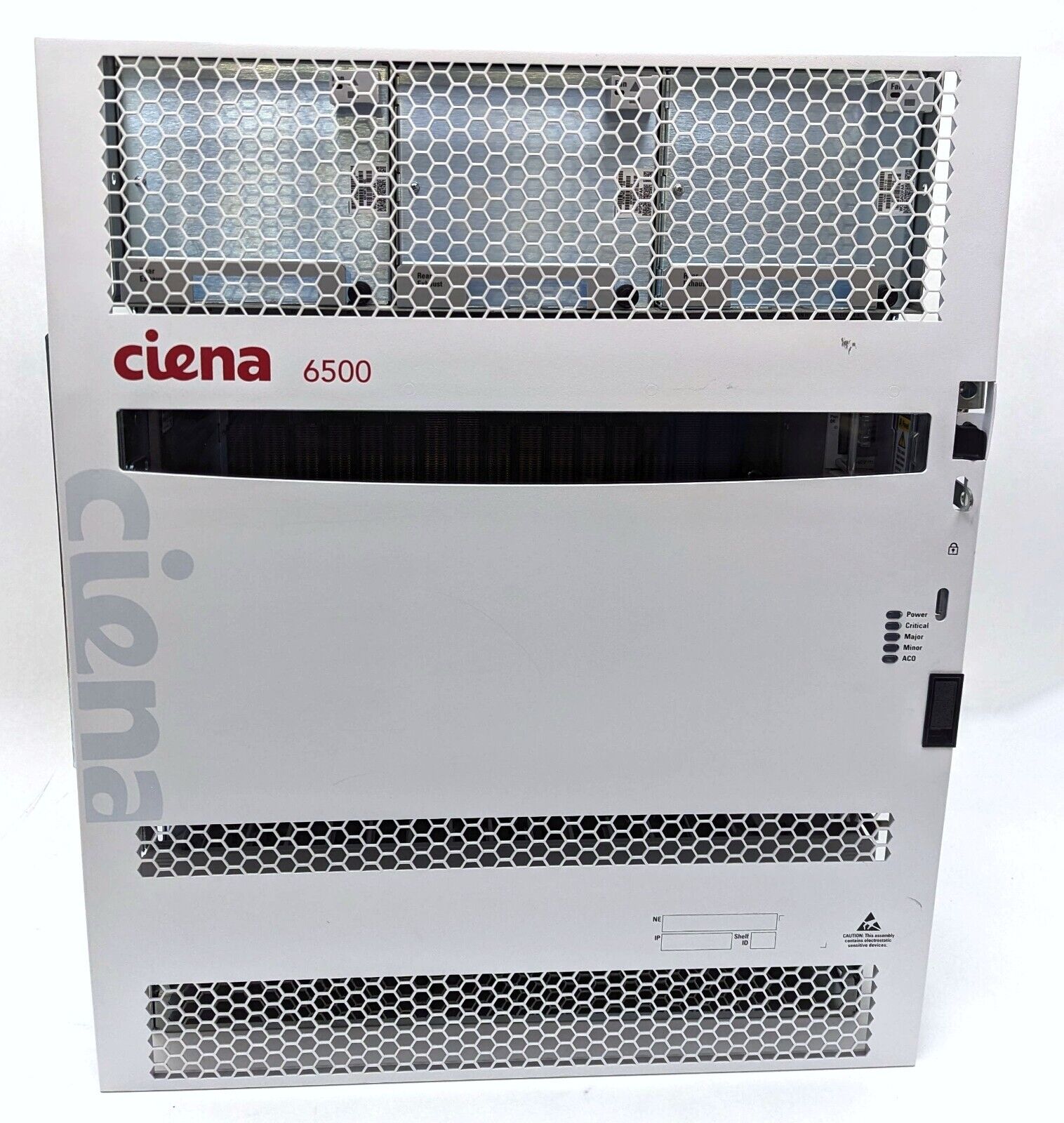 Ciena 6500 17-Slot Chassis WOM1R00GRB with Power Module & Fans - Working Pull