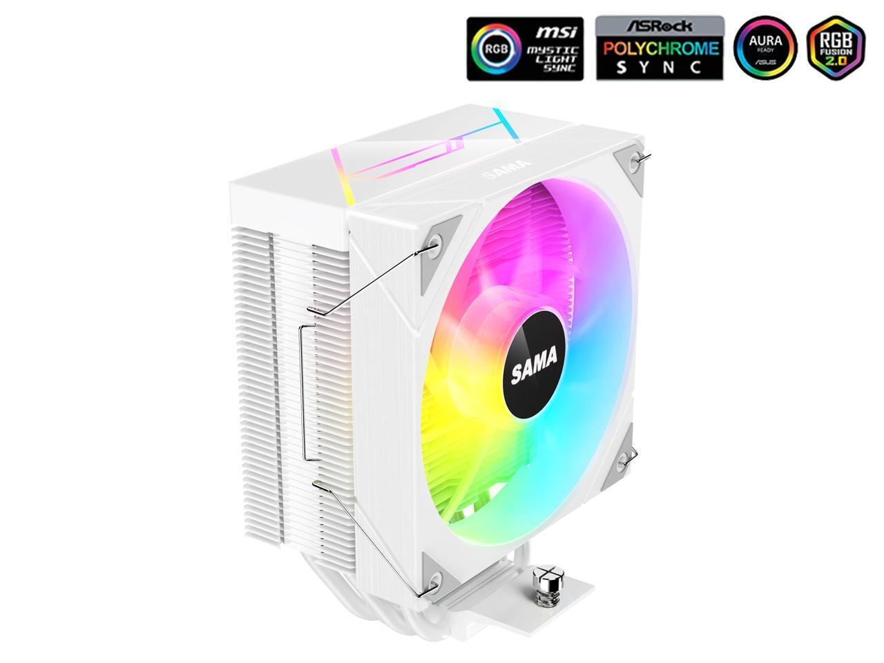 SAMA PWM Addressable RGB CPU Air Cooler Fan 120mm Aluminum PC CPU Cooler