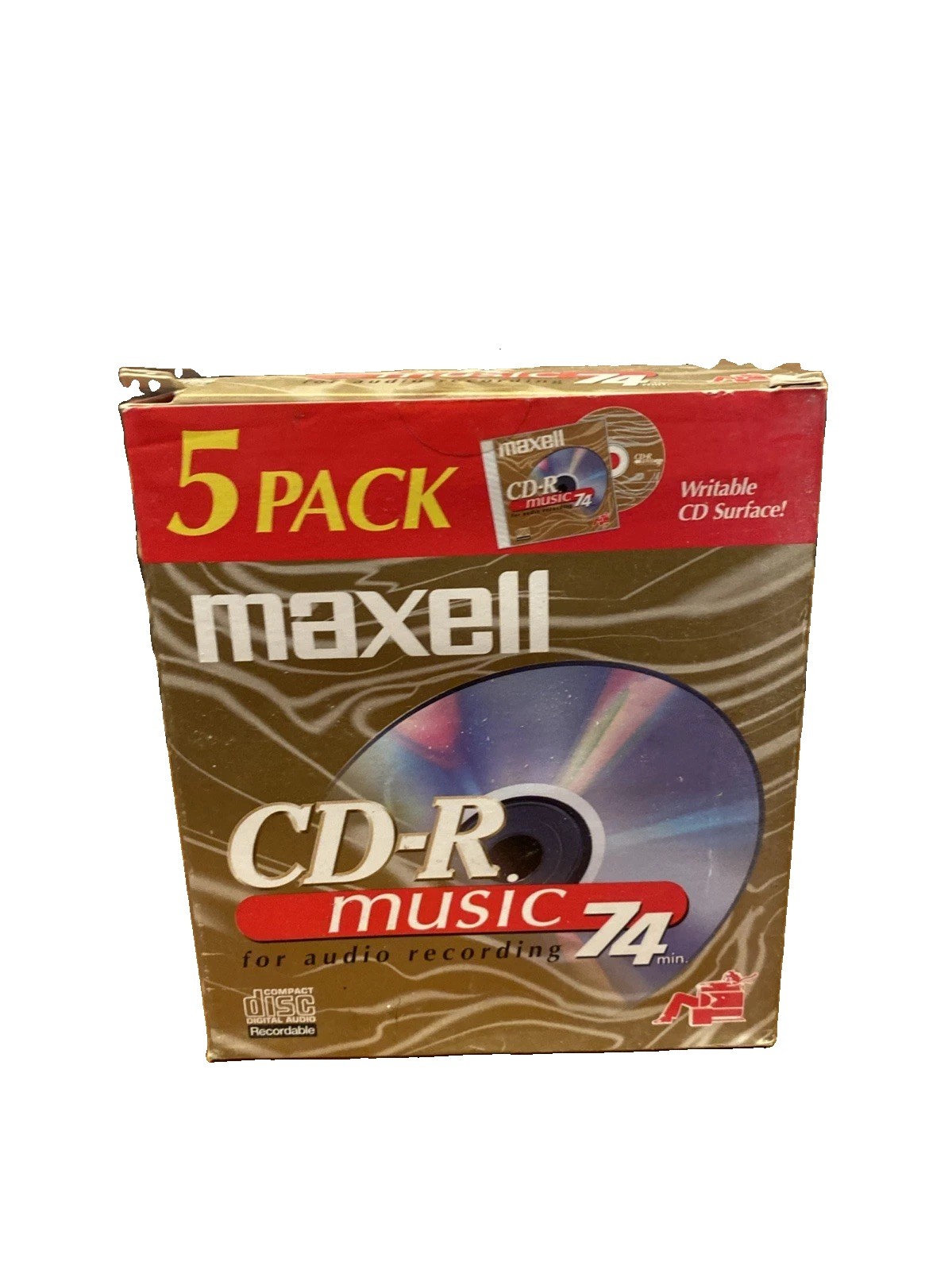 Maxell CD-R Music / 5 Pack / New Factory Sealed/ 74 MIN / For Audio Recording /
