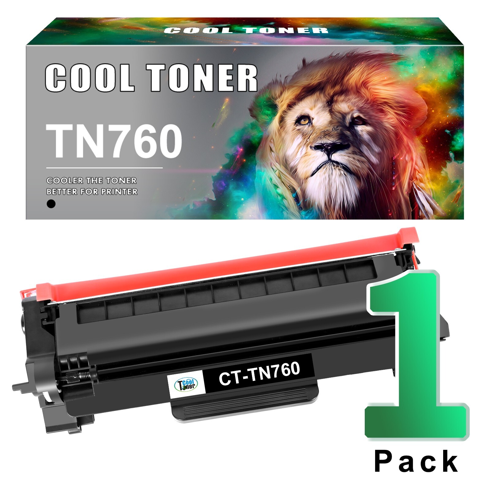1x TN760 Toner Cartridge Compatible With Brother MFC-L2710DW L2717DW DCP-L2550DW