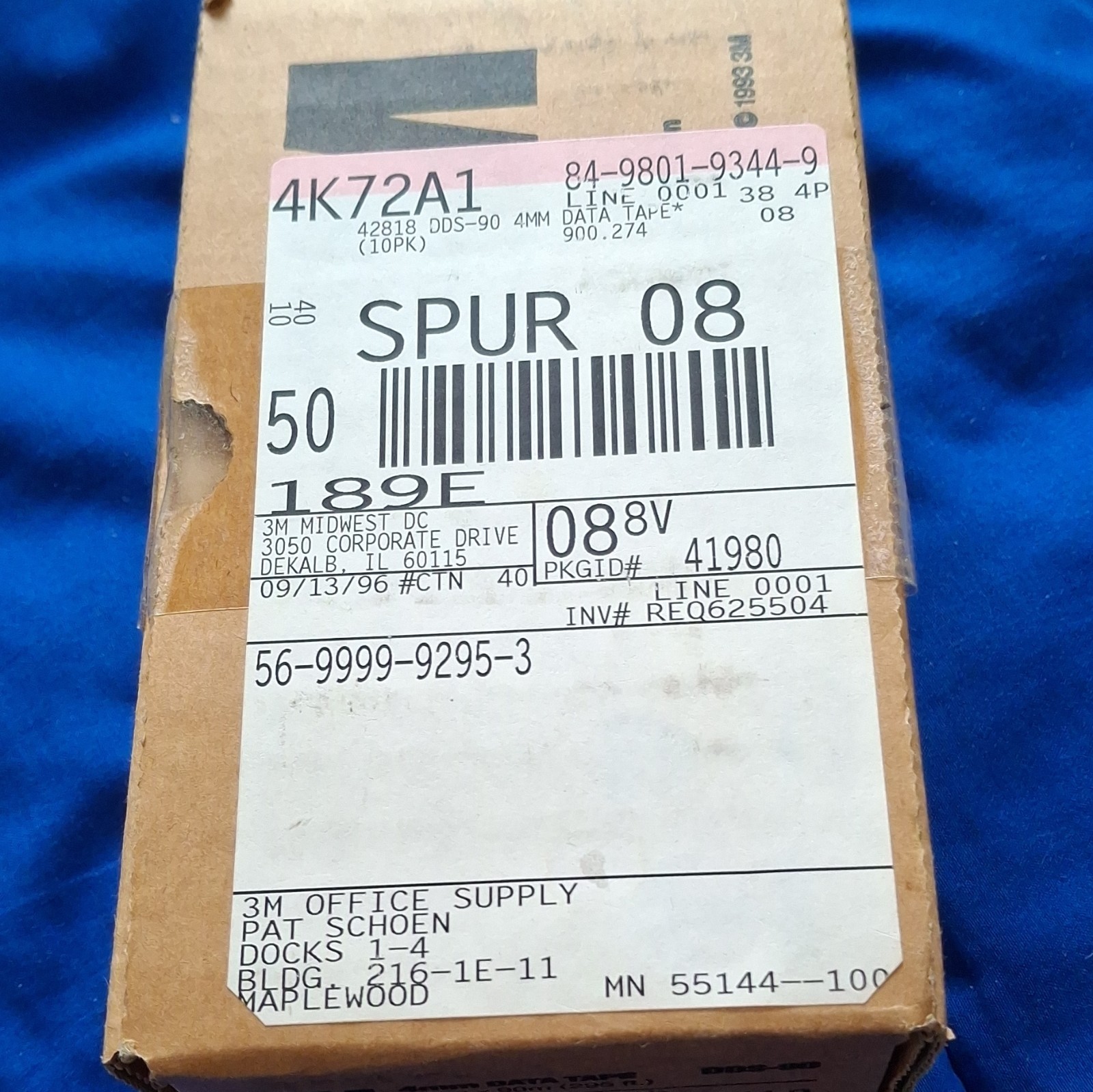 3M 4mm DDS-90 Data Tape Cartridge 90m Extended Length Box MPN 42818