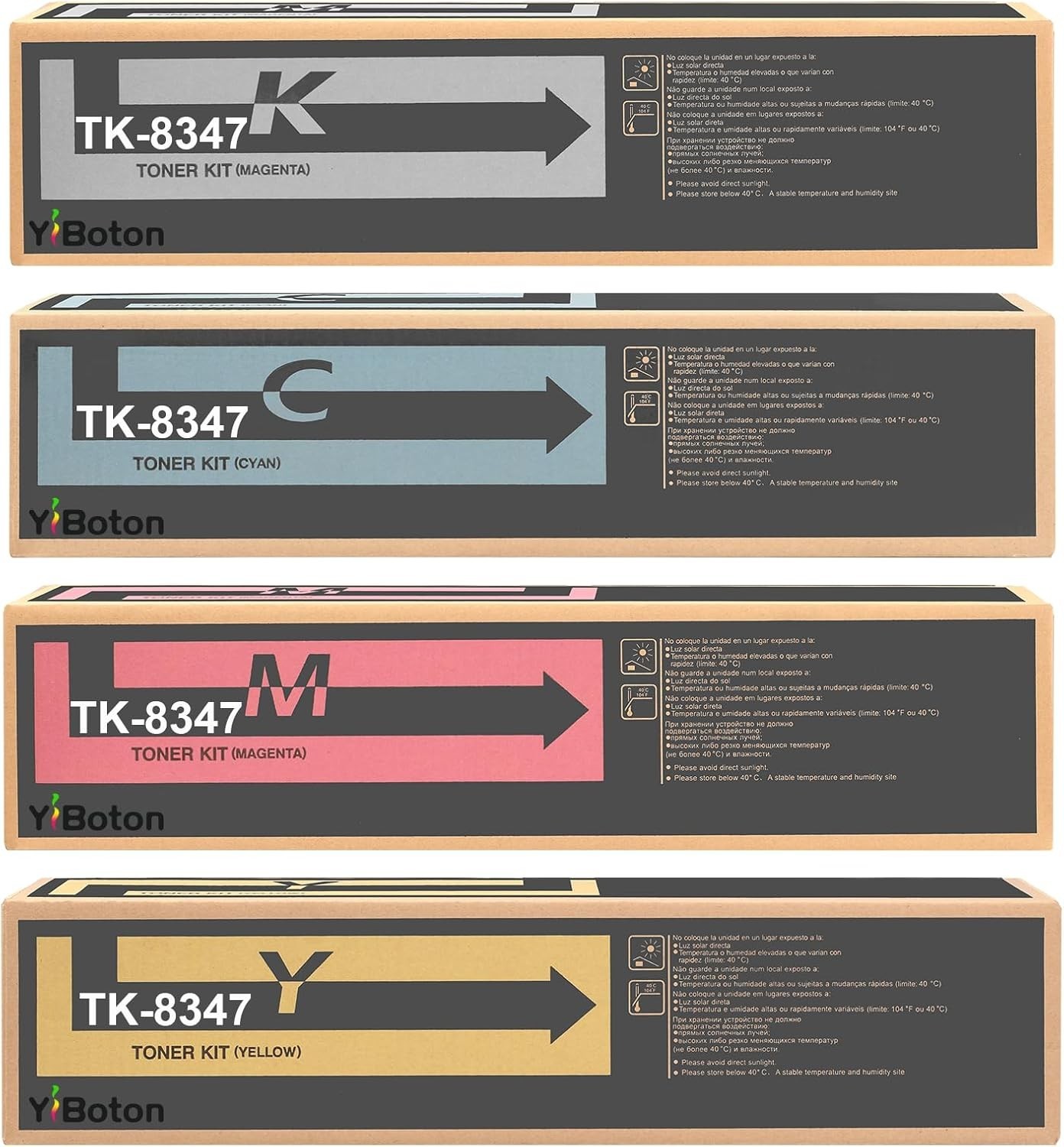 TK8347 TK-8347 Toner Cartridge High Yield 4 Pack w/ Chip for Kyocera Copystar