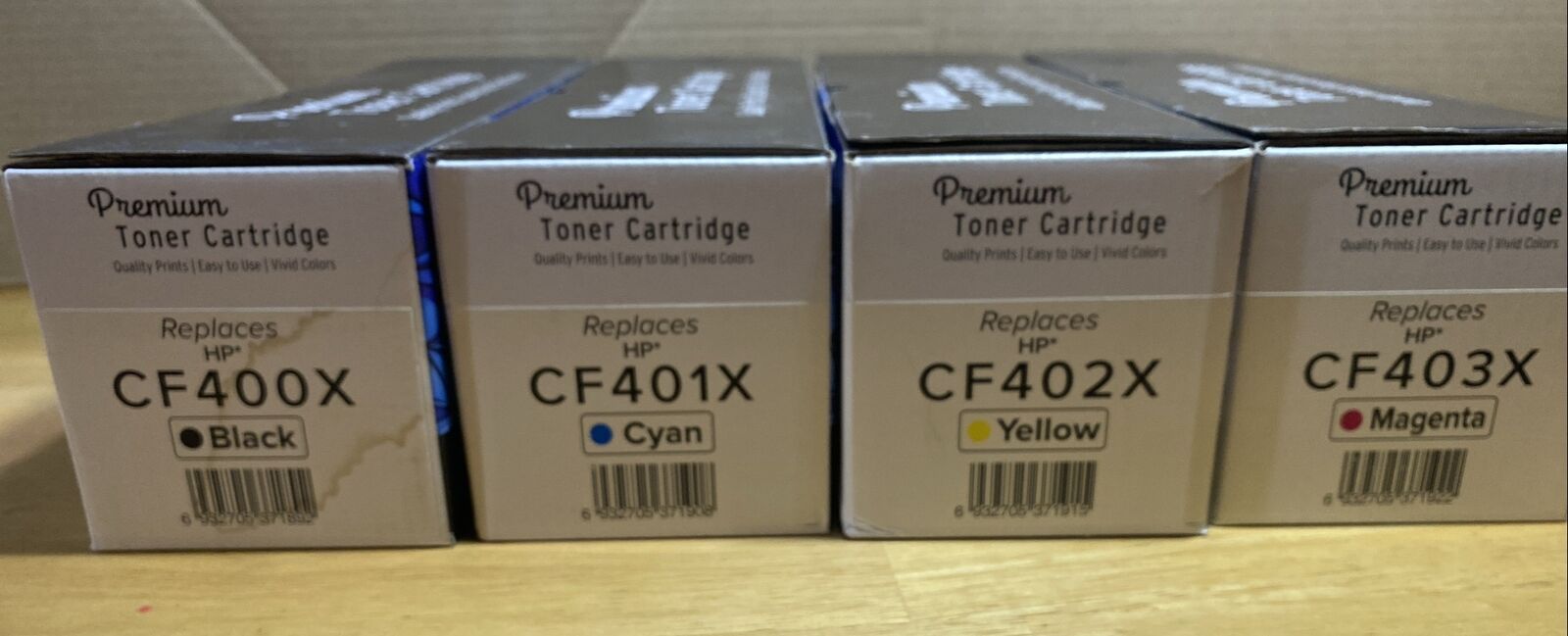Lot Of 4 Premium Toner Cartridges Sealed Bag/open Box Replaces Hp-CF400-403x