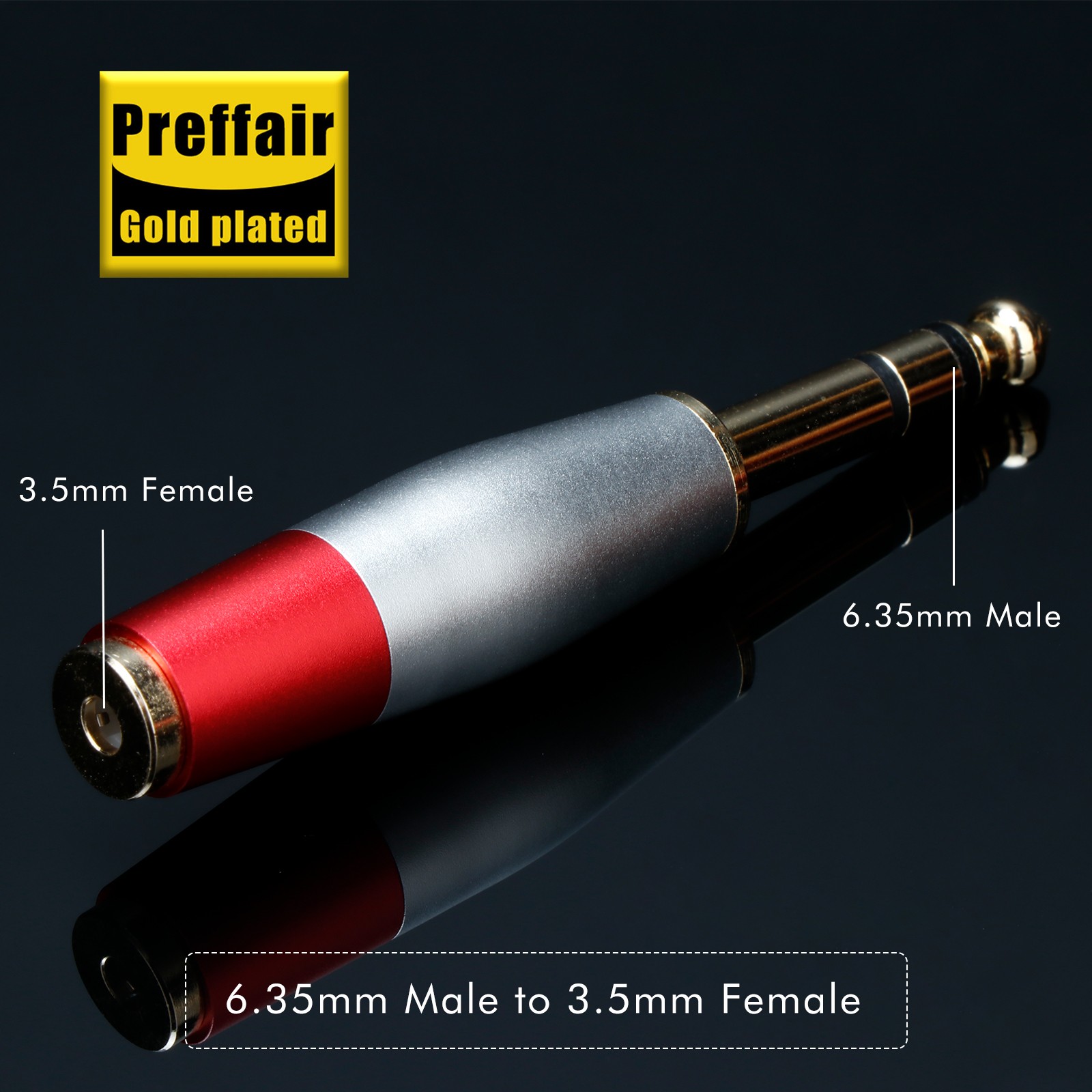 2.5mm/3.5mm/4.4mm Balanced Female to 1/4 6.35mm Gold Plated TRS Male Adapter