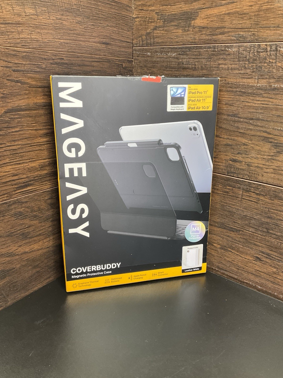 MAGEASY CoverBuddy Magnetic Case Leather White iPad Pro 13 