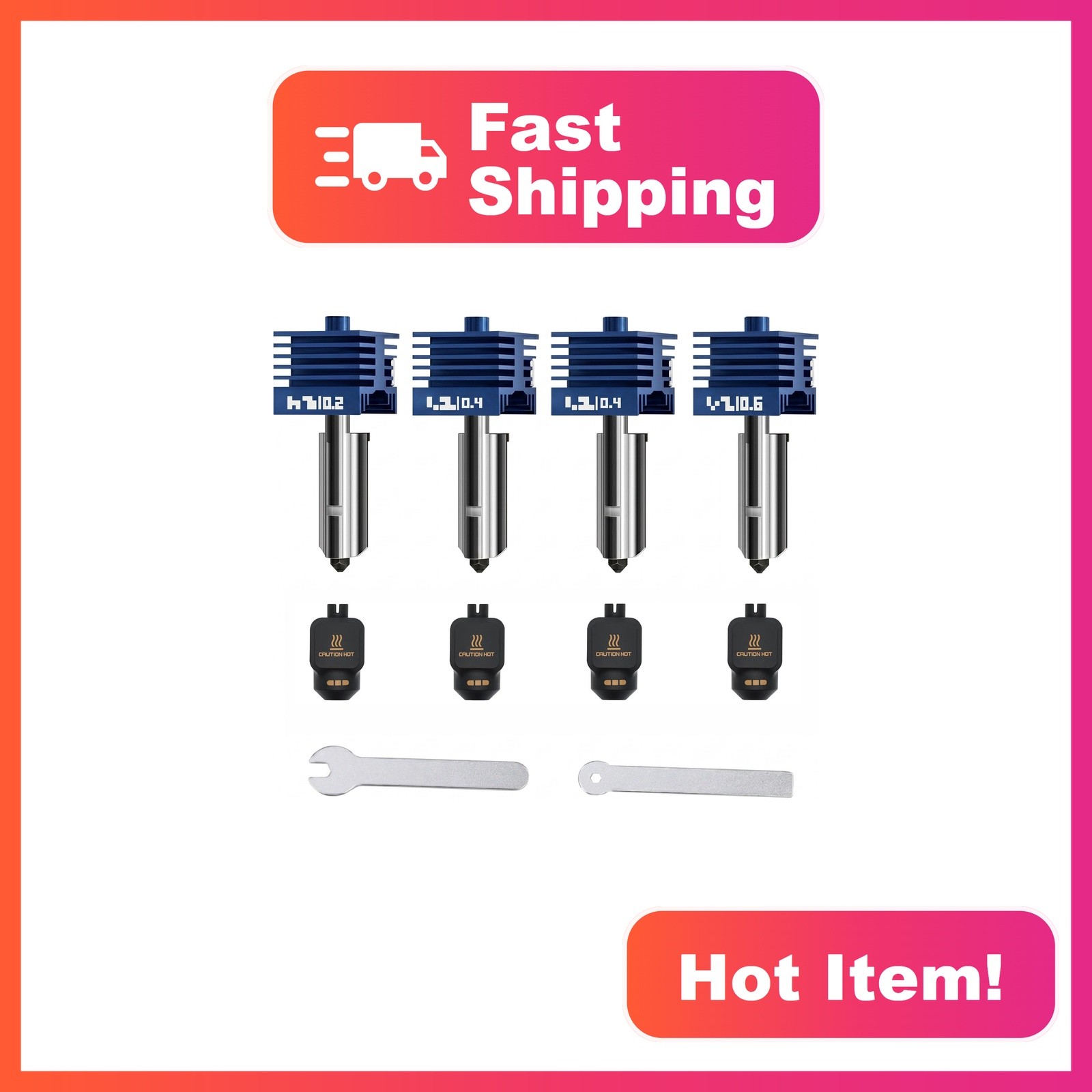 Orionix Hotend Kit 0.2/0.4/0.6mm Blue Bambu Lab Hardened Steel
