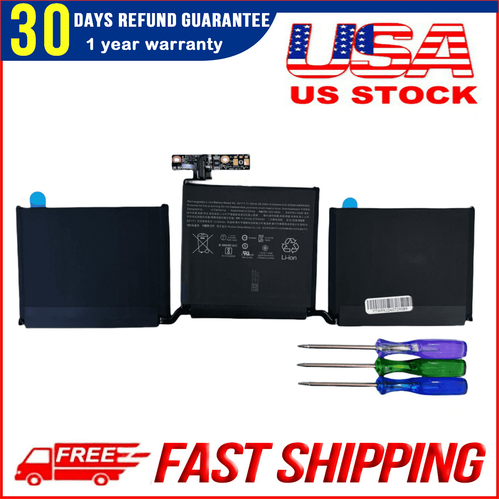 New Genuine A2171 Battery for Apple MacBook Pro 13" 2019 2020 A2159 A2289 A2338