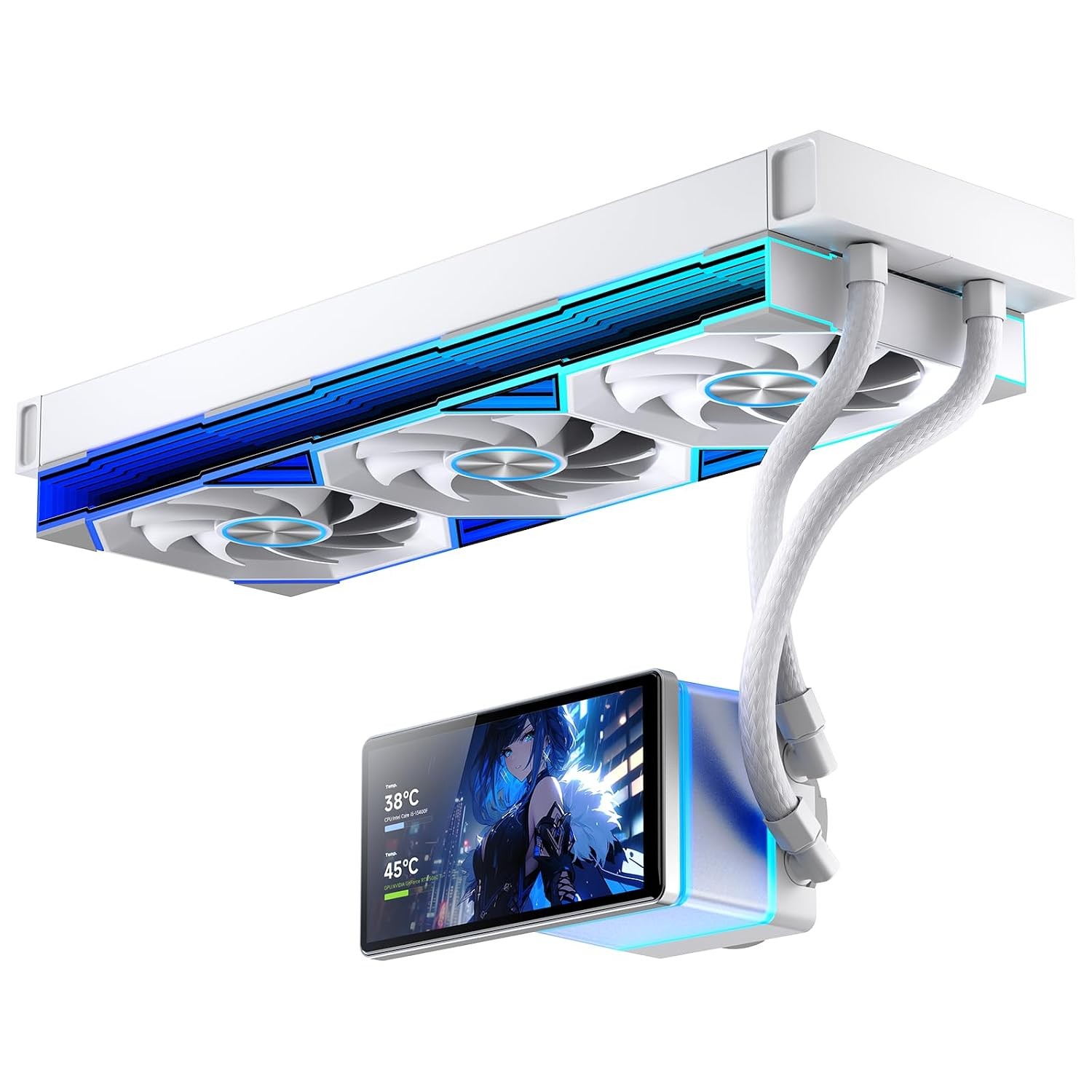 PF 360 CPU Water AIO Cooler Liquid Cooling 5.5-inch LCD Magnetic Screen 360mm