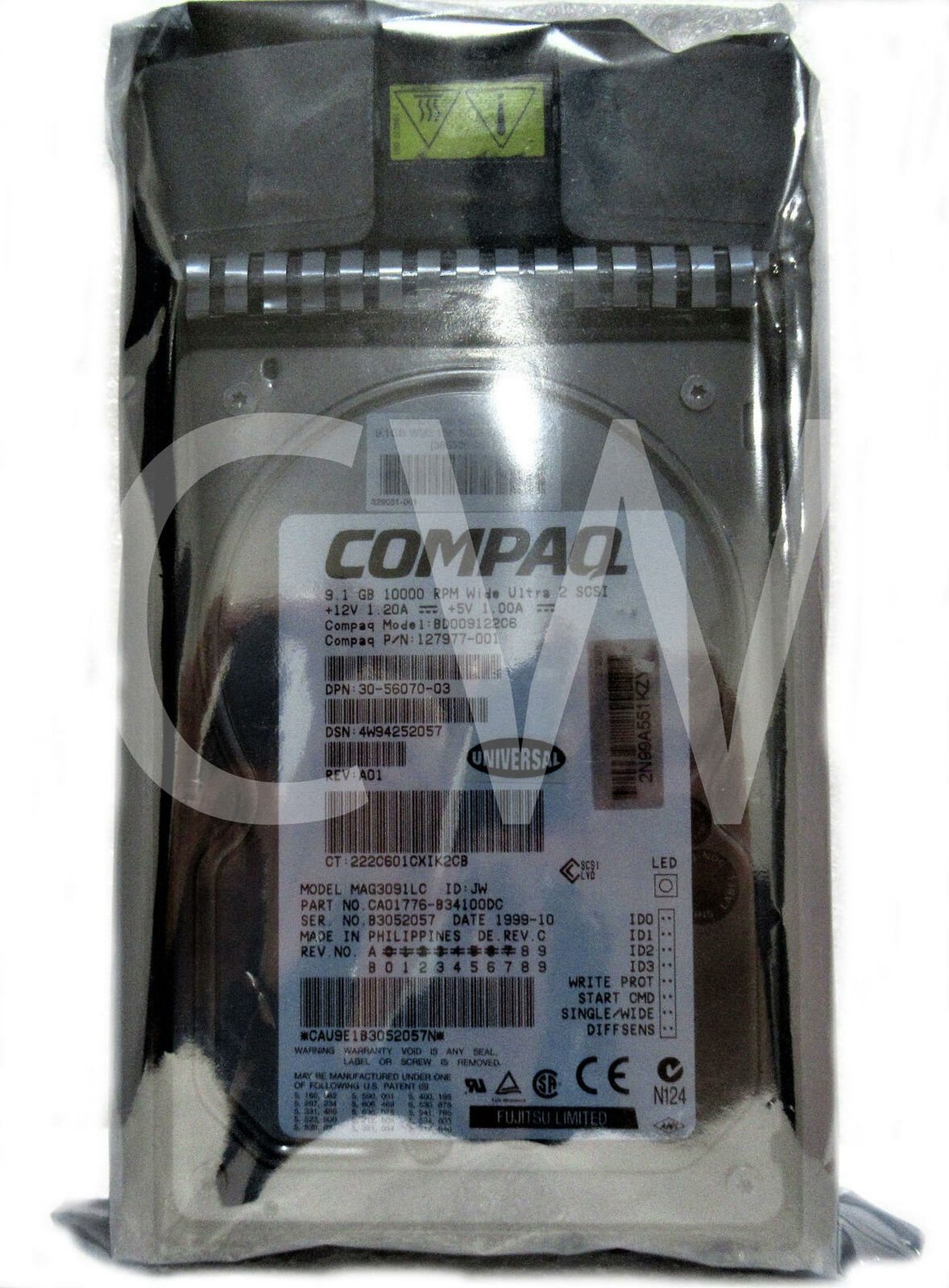 386536-001 127977-001 BD009122C6 COMPAQ 9.1GB 10KWide Ultra-2 SCSI 3.5