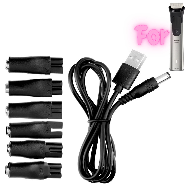 7 PCS Power Cord 5V USB Charger Adapter for Philips Norelco 7000 7100 7200 7300