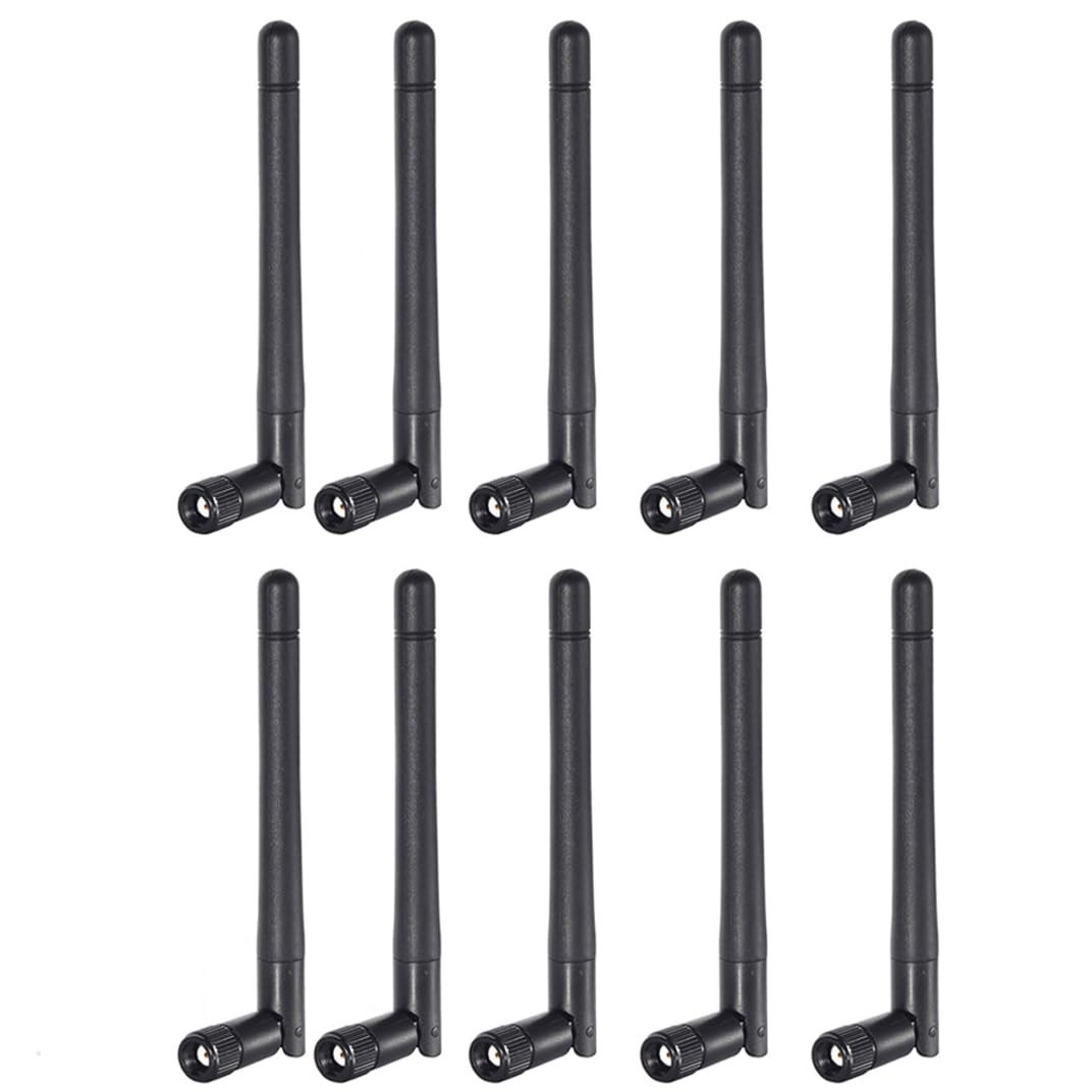 Dual Band WiFi Antenna 2.4GHz 5GHz 3dBi MIMO RP-SMA Male - 10-Pack for Router, I